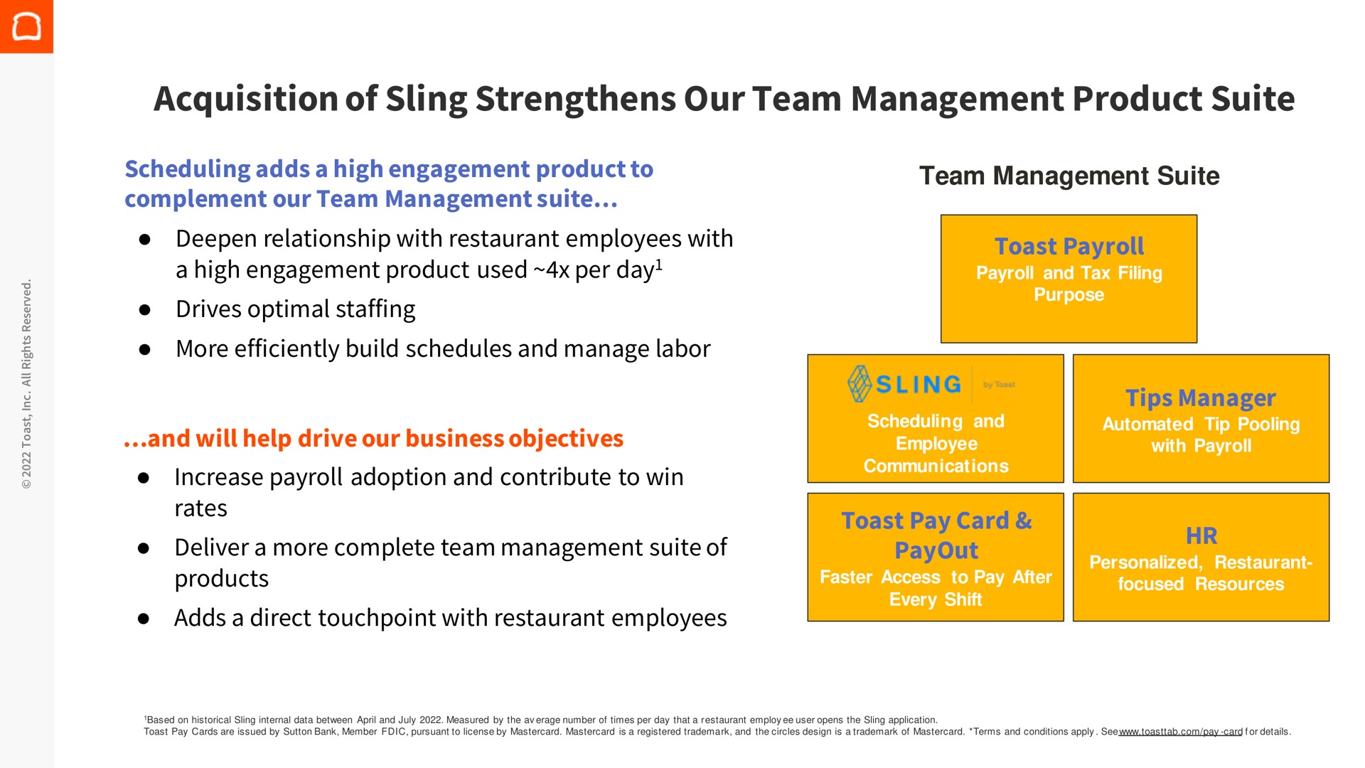 acquisition of sling strengthens our team management product suite | Toast