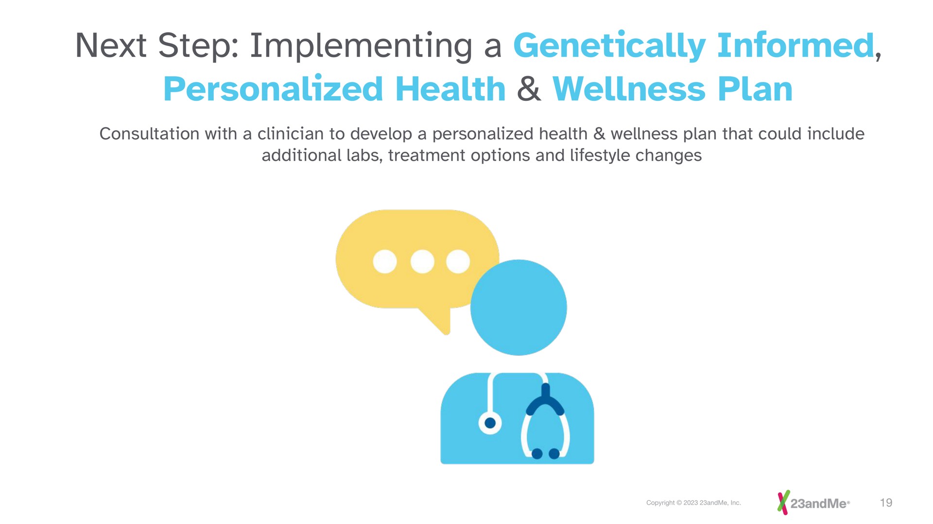 next step implementing a genetically informed personalized health wellness plan | 23andMe