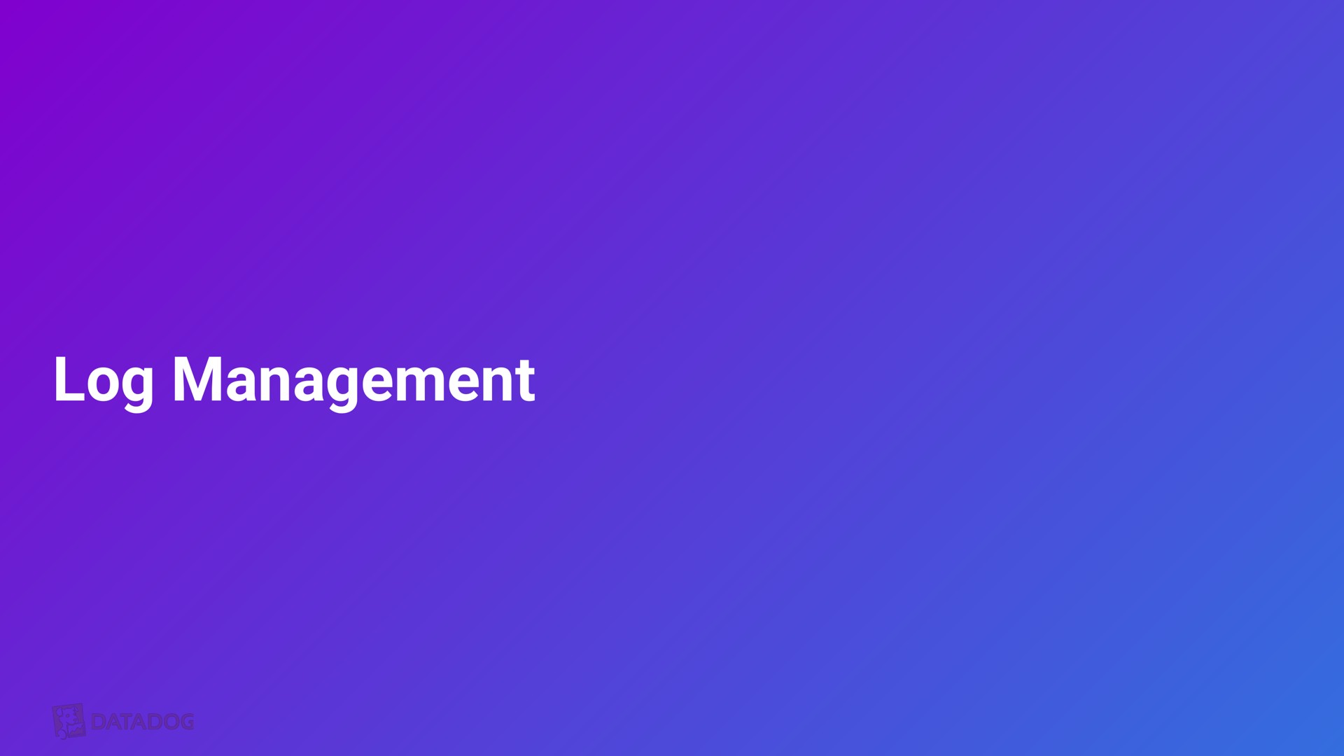 log management | Datadog