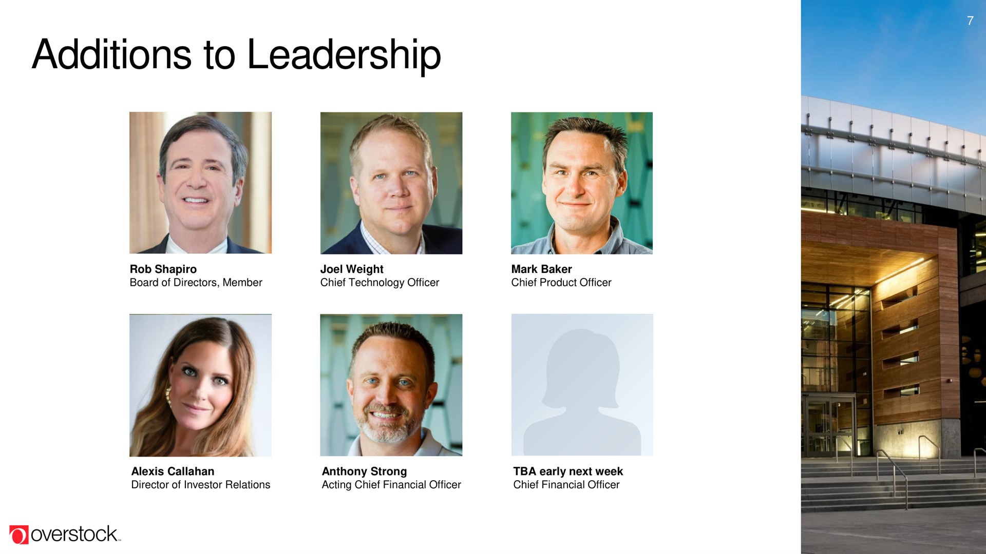 additions to leadership | Overstock