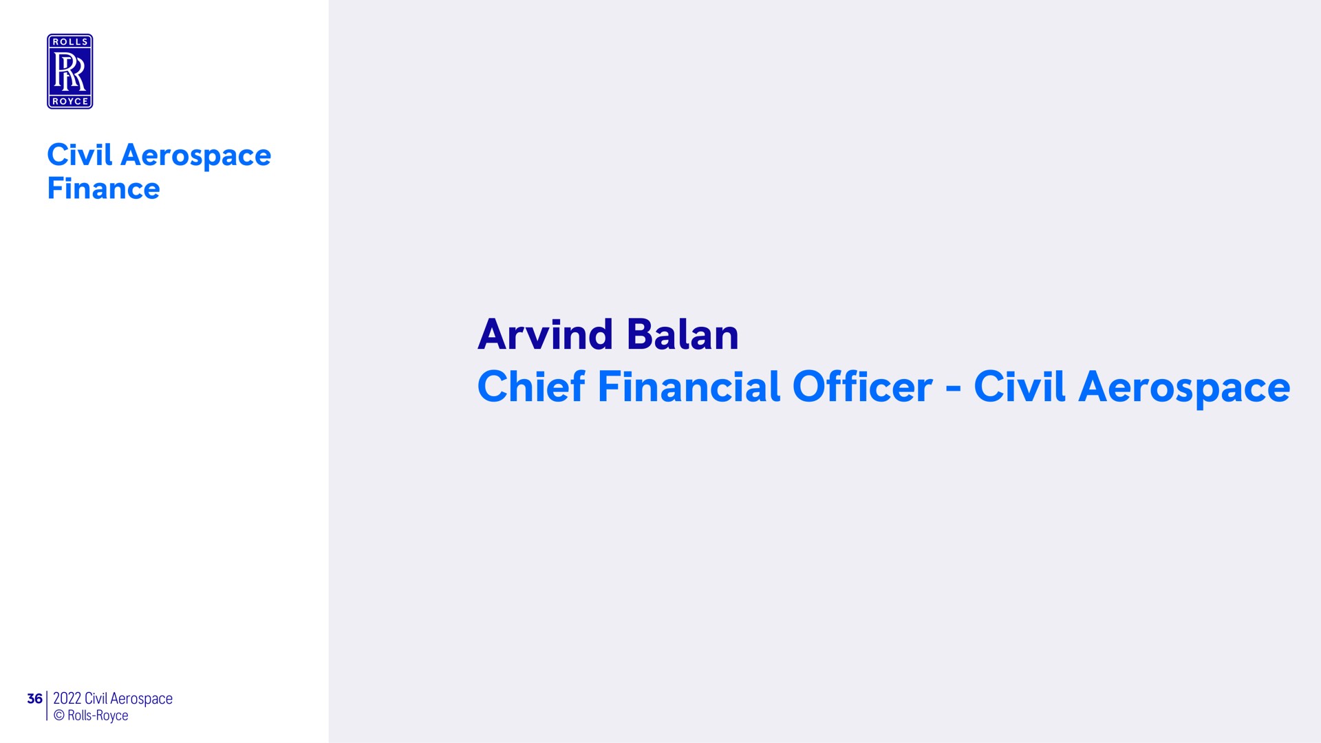 civil finance chief financial officer civil | Rolls-Royce Holdings