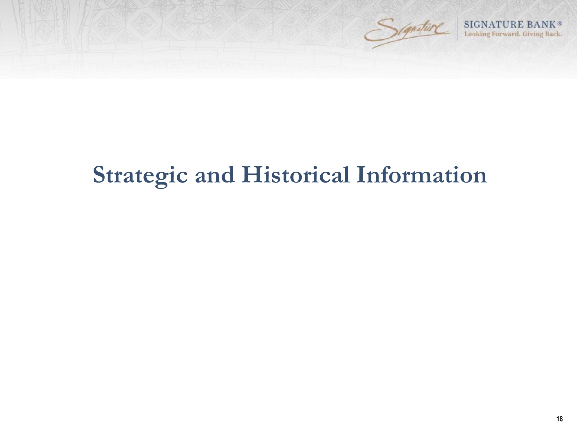 strategic and historical information signature bank | Signature Bank