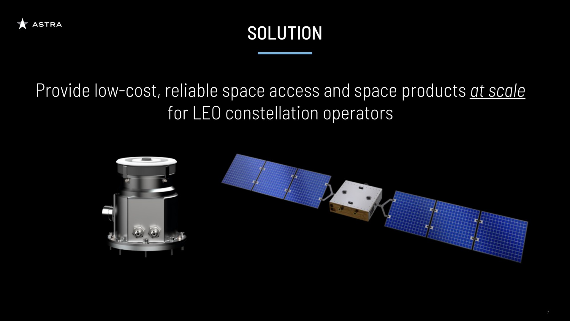 solution provide low cost reliable space access and space products at scale for constellation operators cade | Astra