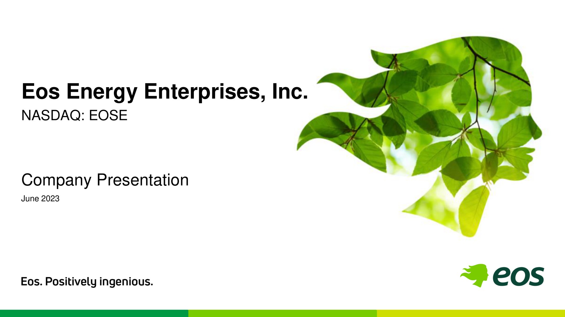 energy enterprises company presentation | Eos Energy