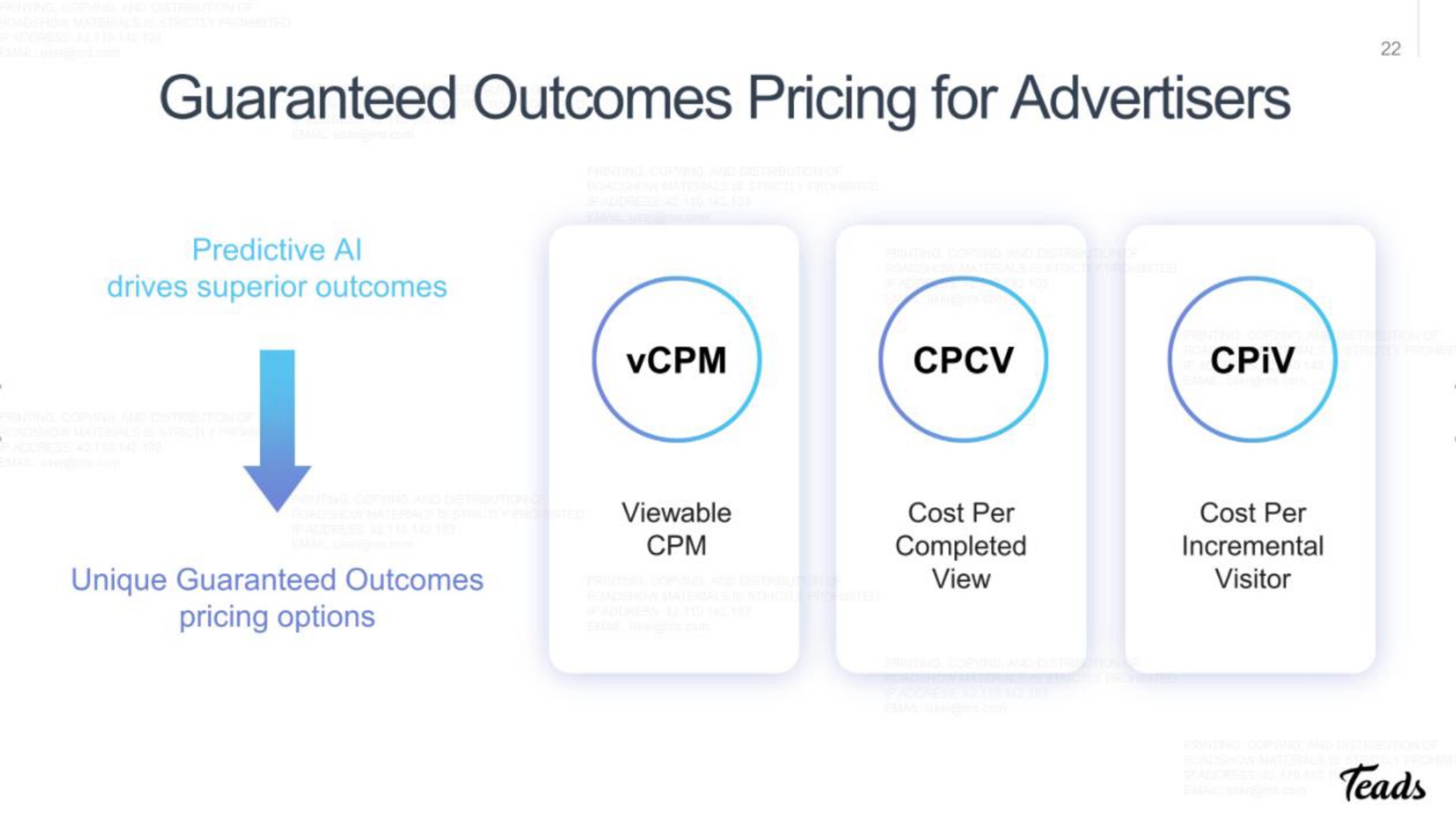 guaranteed outcomes pricing for advertisers | Teads