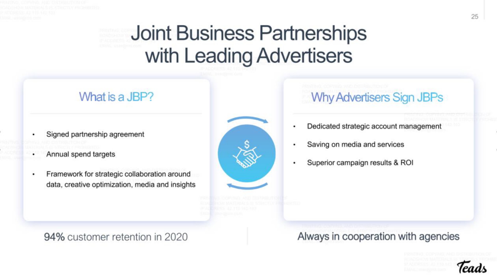 joint business partnerships with leading advertisers i | Teads