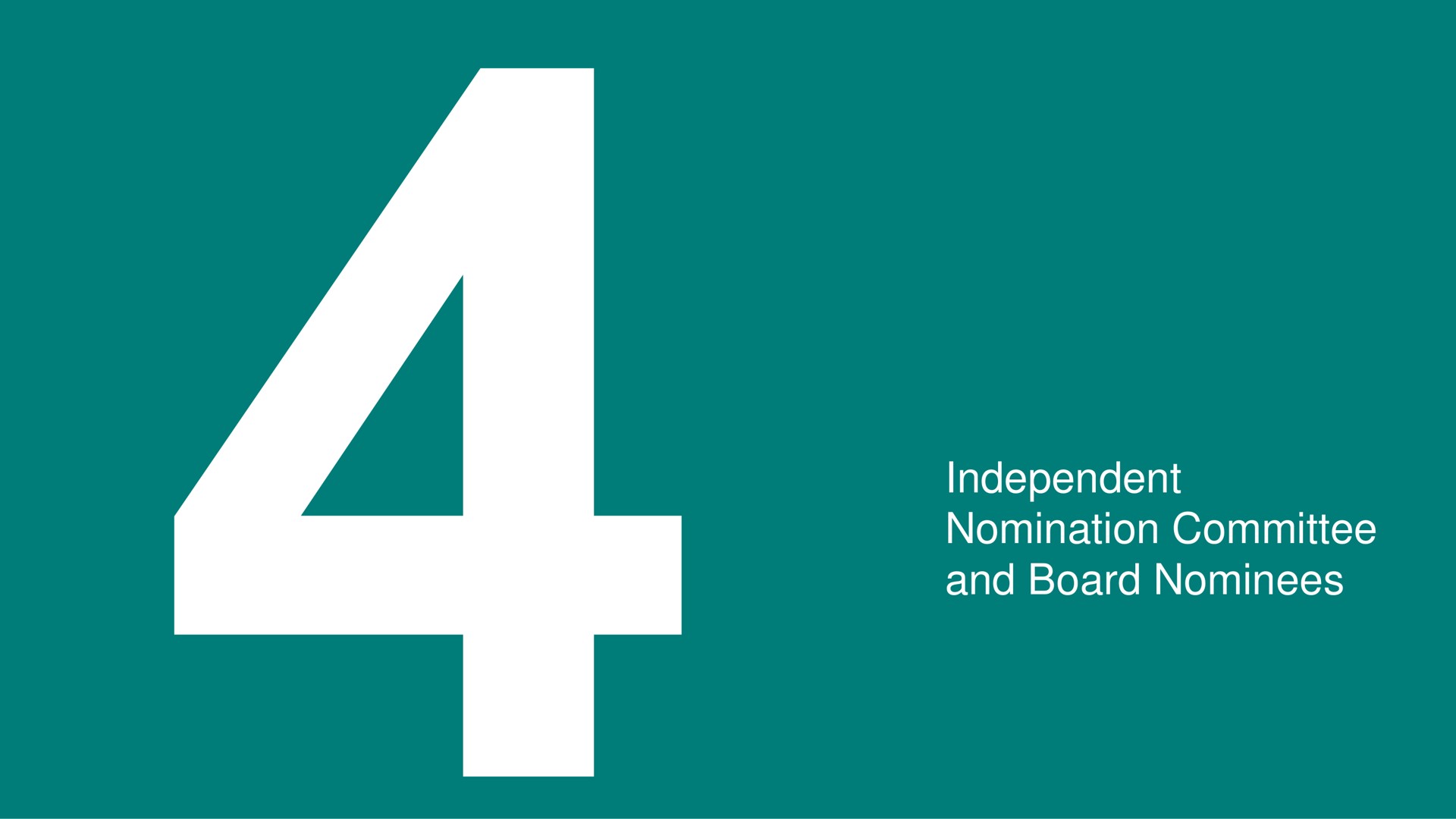 independent nomination committee and board nominees | Vale