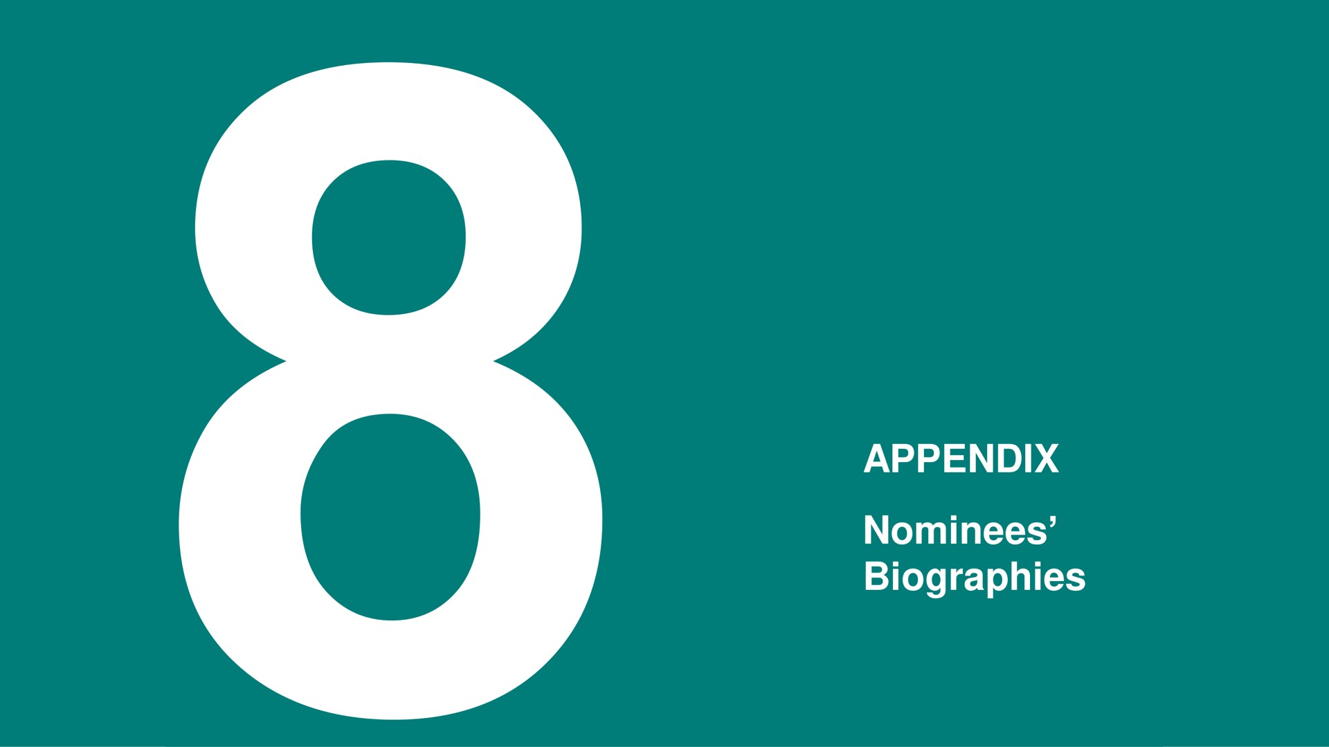 appendix nominees biographies | Vale