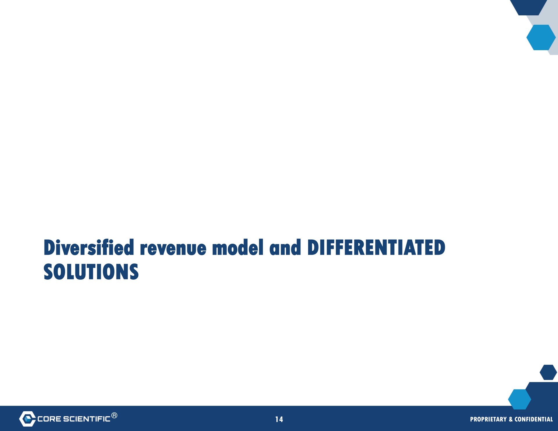 diversified revenue model and differentiated solutions | Core Scientific
