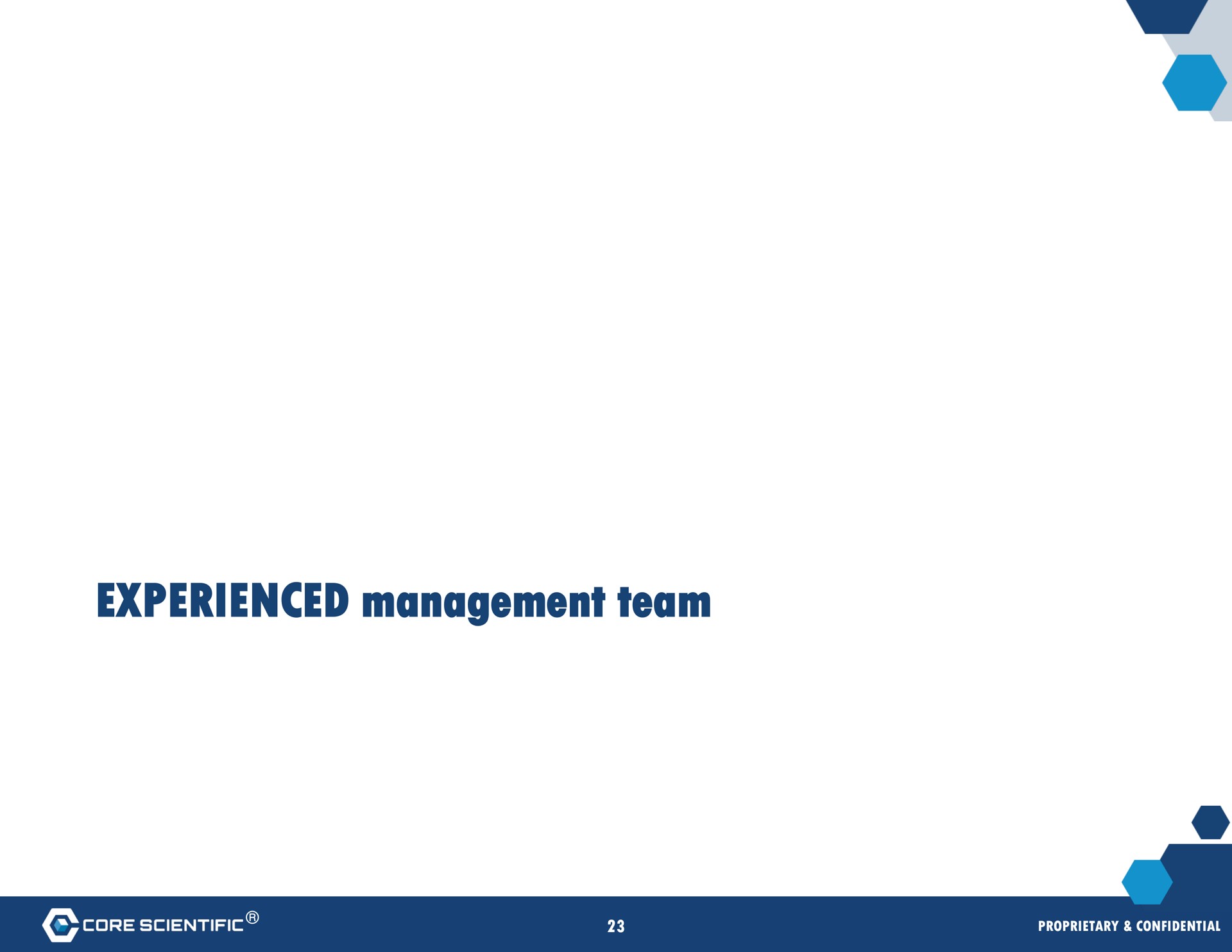 experienced management team | Core Scientific