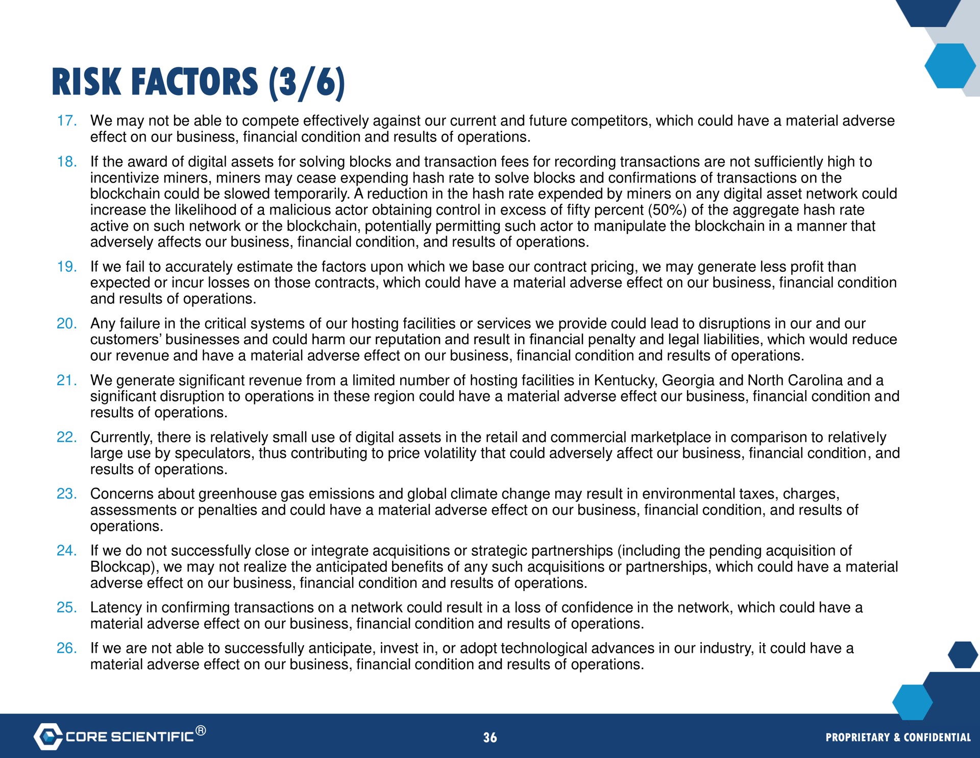 risk factors | Core Scientific