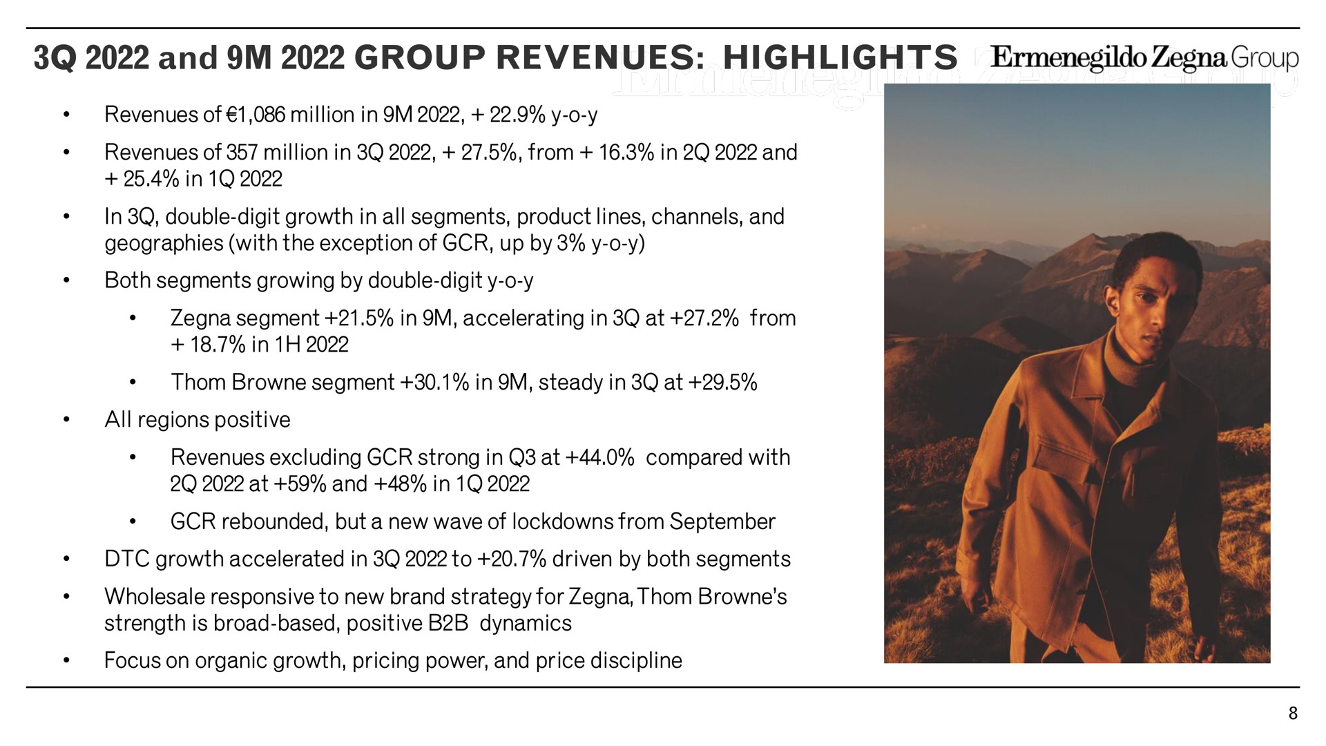 and group revenues highlights | Zegna