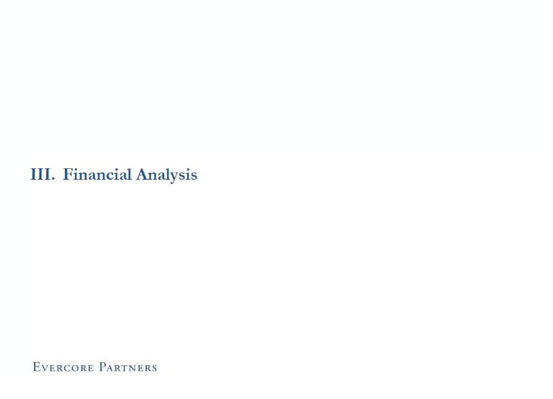 ill financial analysis partners | Evercore