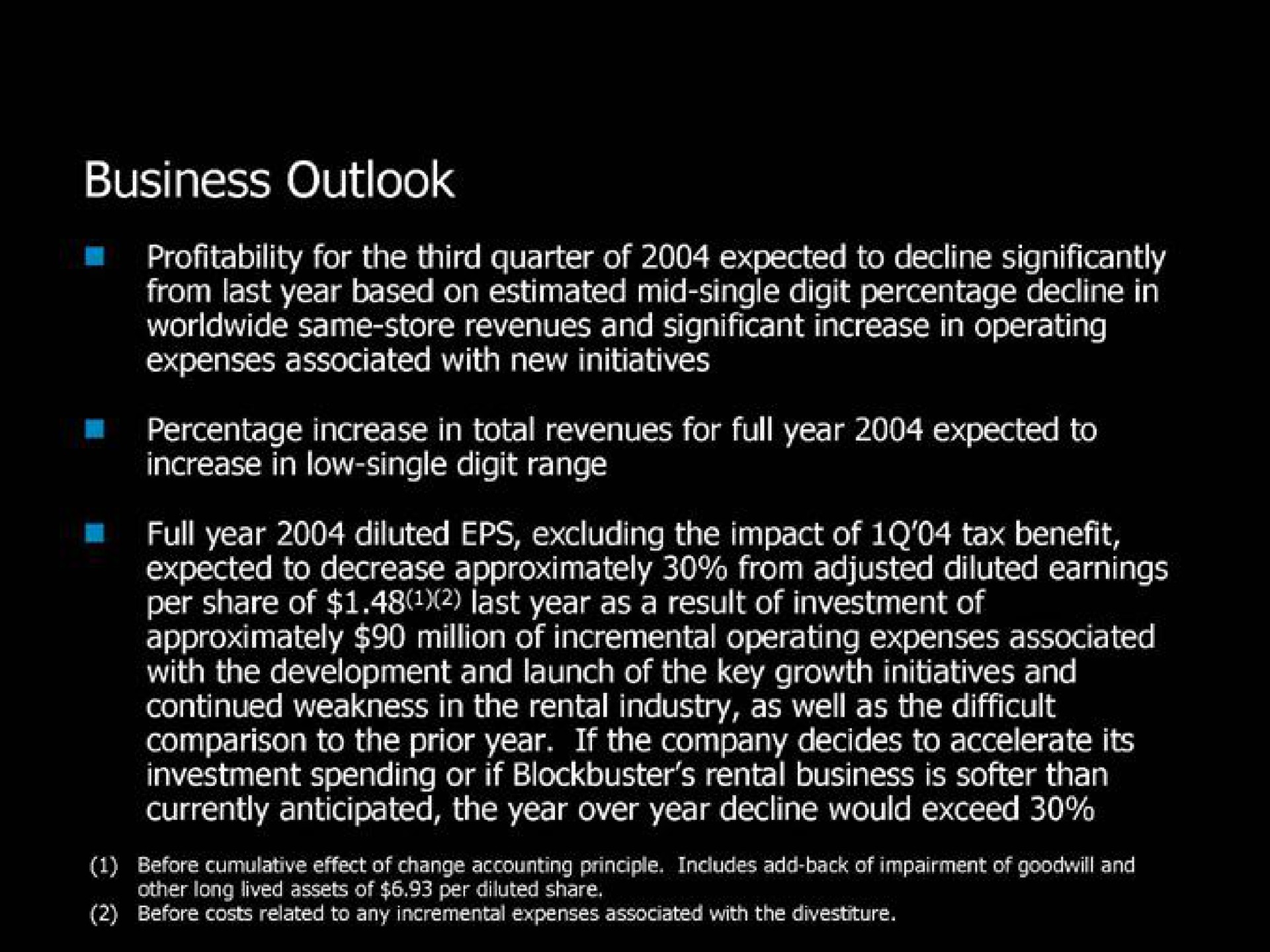 business outlook | Blockbuster Video