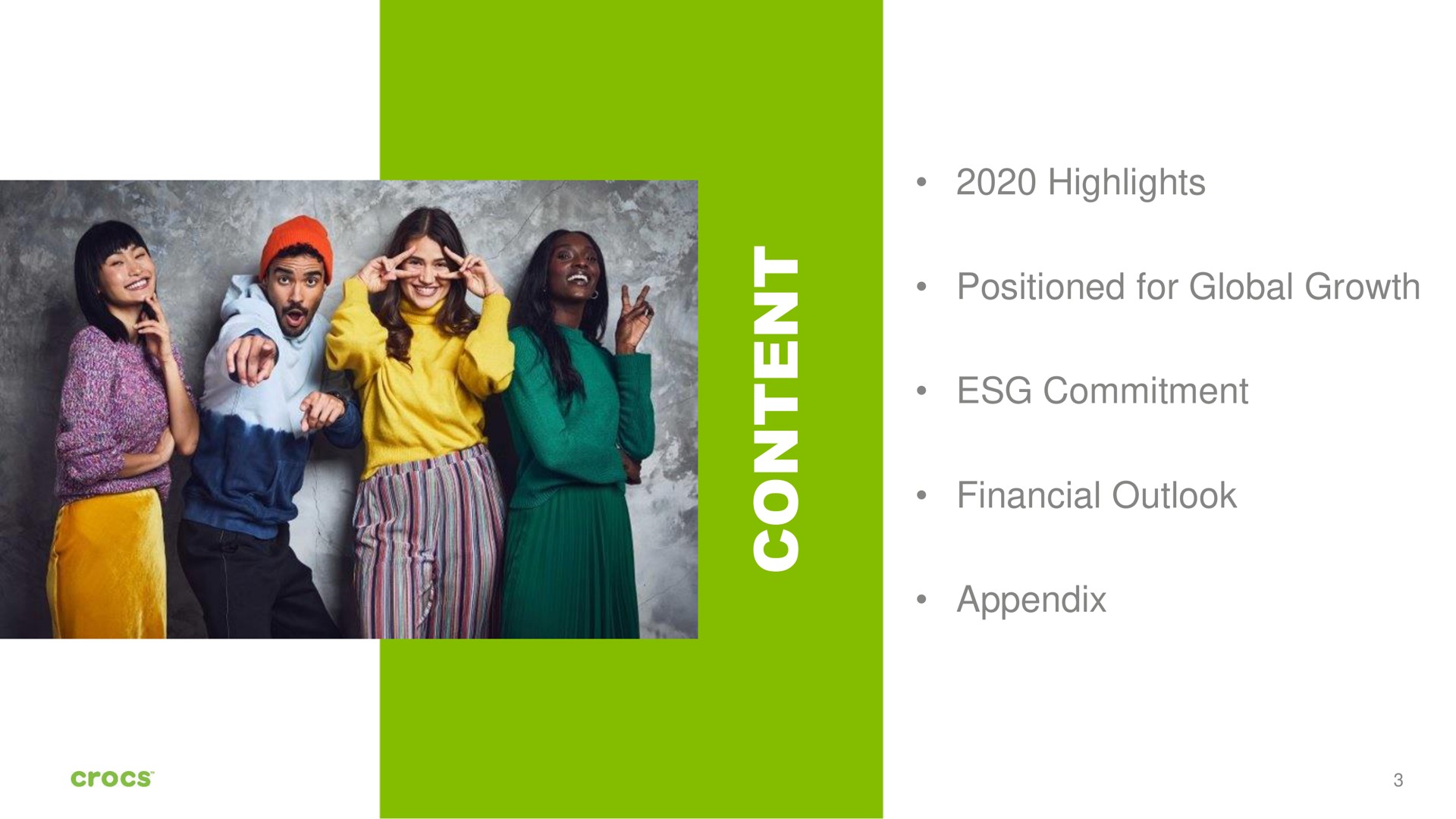 highlights positioned for global growth commitment financial outlook appendix in | Crocs