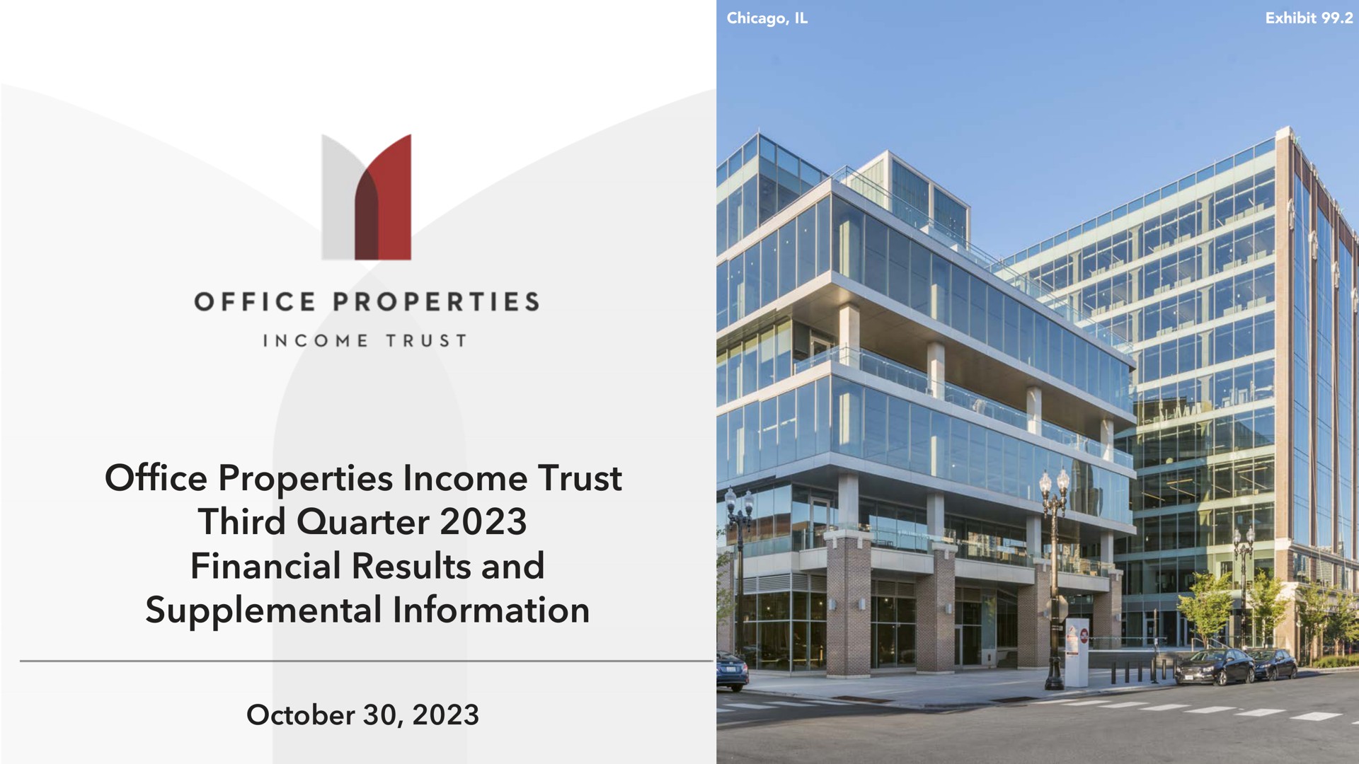 office properties income trust third quarter financial results and supplemental information | Office Properties Income Trust