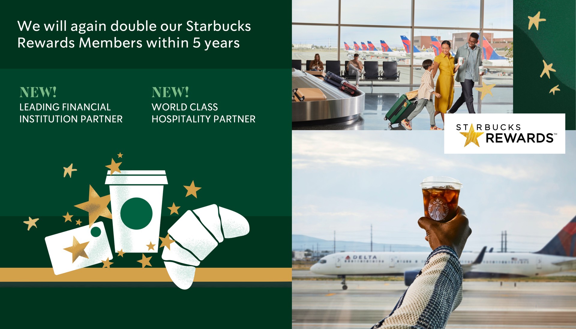 we will again double our rewards members within years new new das leading financial institution partner world class hospitality partner ies | Starbucks