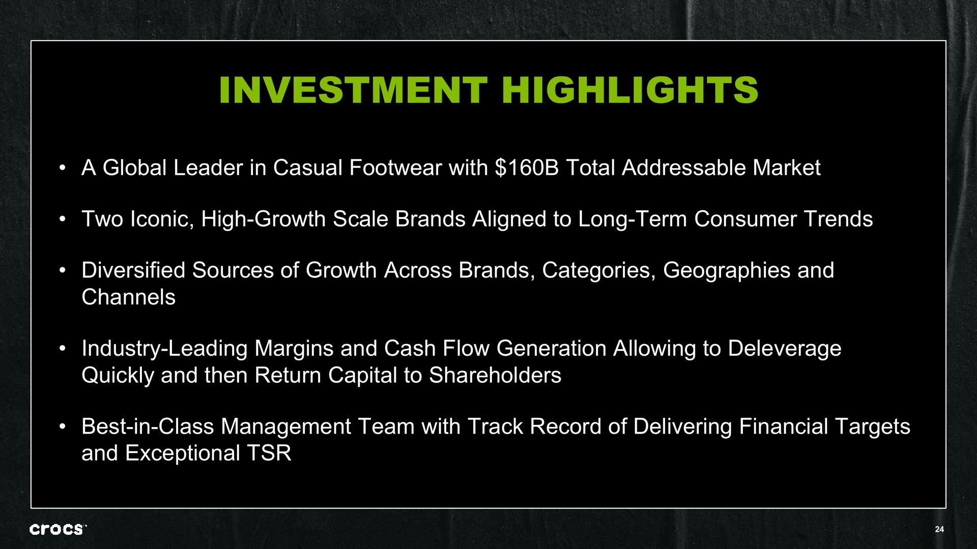 investment highlights | Crocs