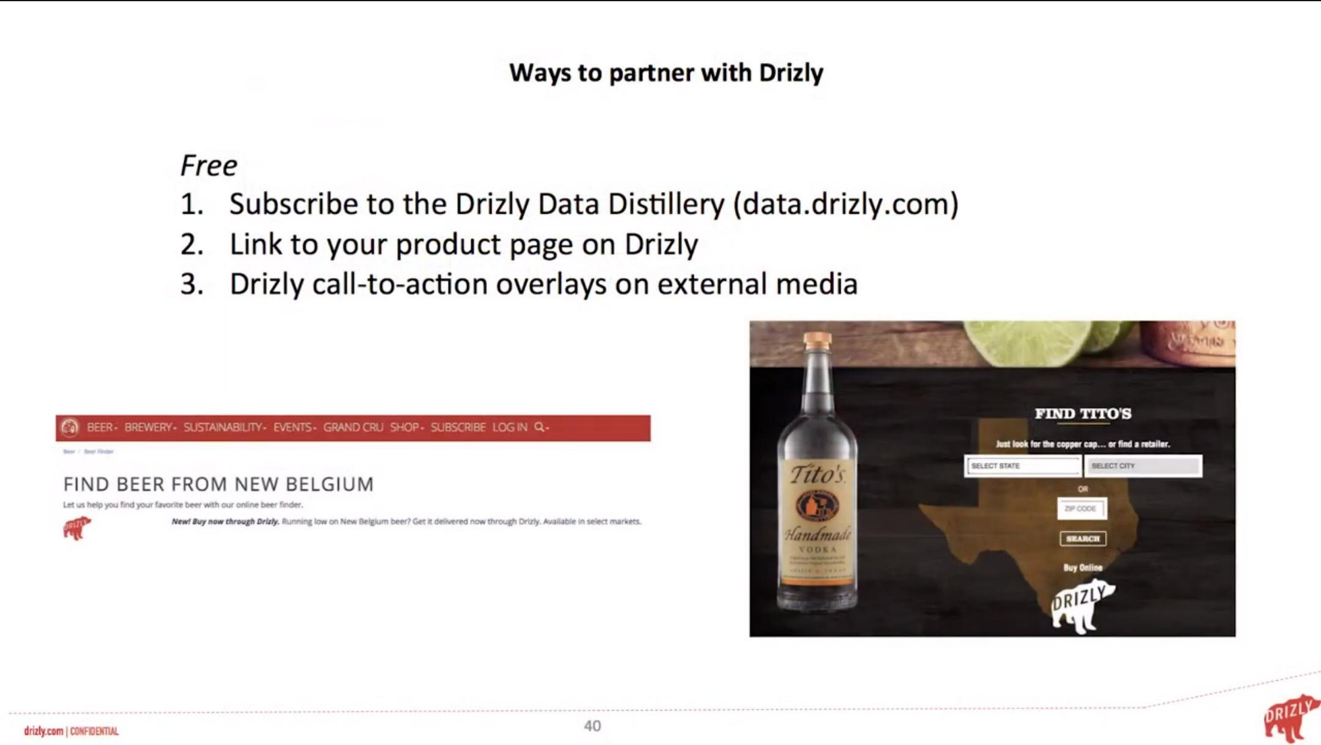 ways to partner with free subscribe to the data distillery data link to your product page on call to action overlays on external media | Drizly