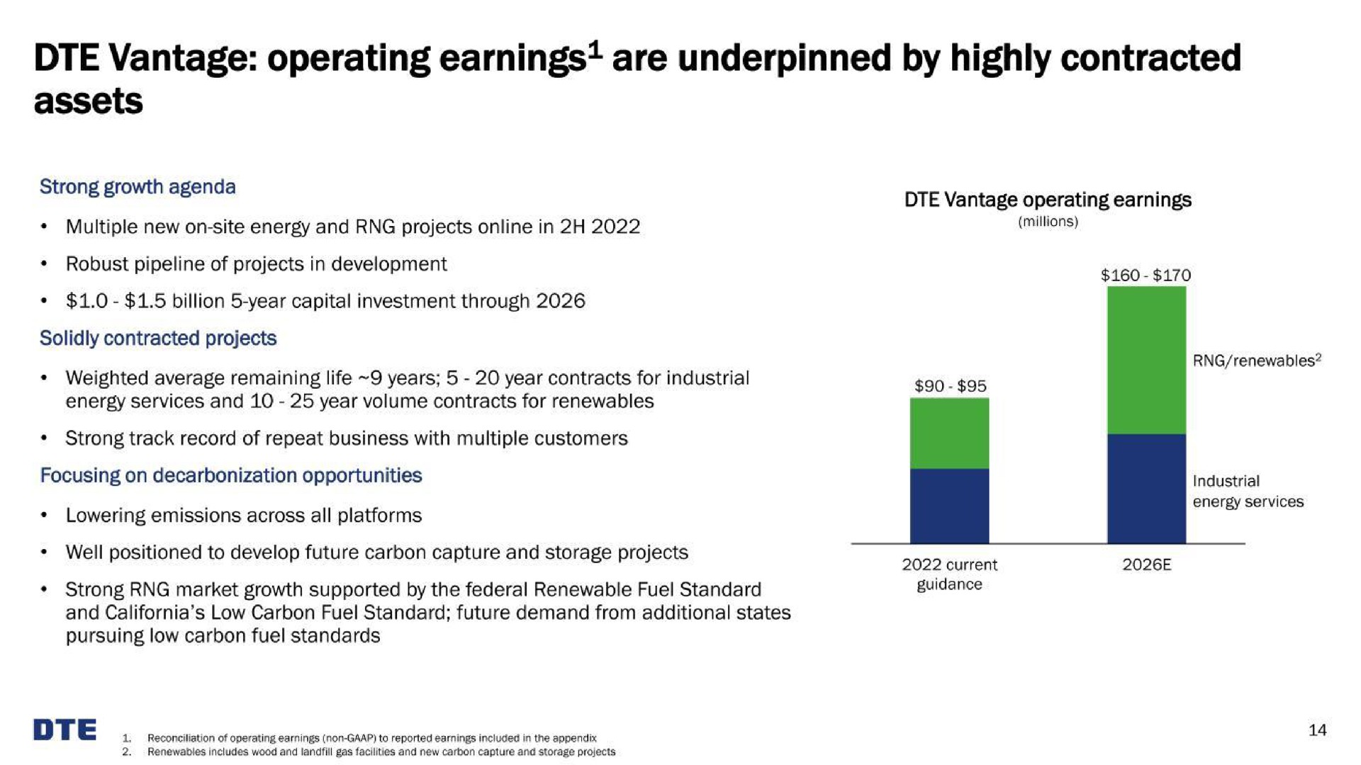 vantage operating earnings are underpinned by highly contracted | DTE Electric