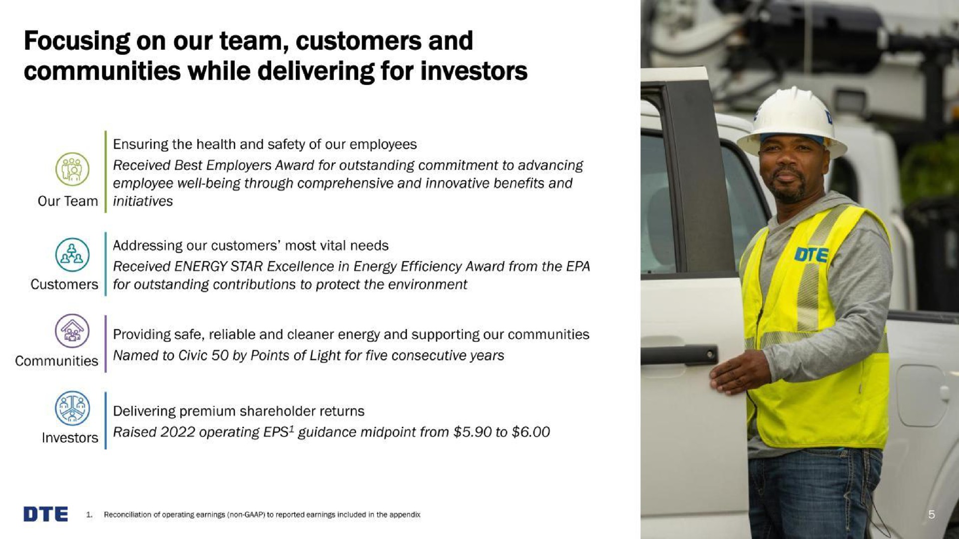 focusing on our team customers and communities while delivering for investors | DTE Electric