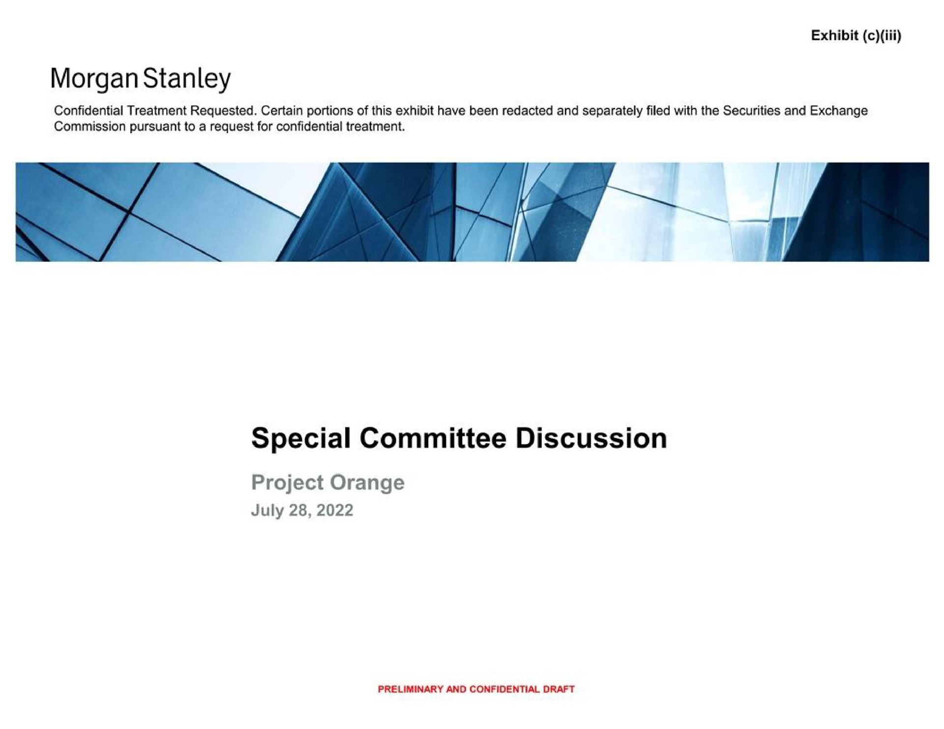 morgan special committee discussion | Morgan Stanley
