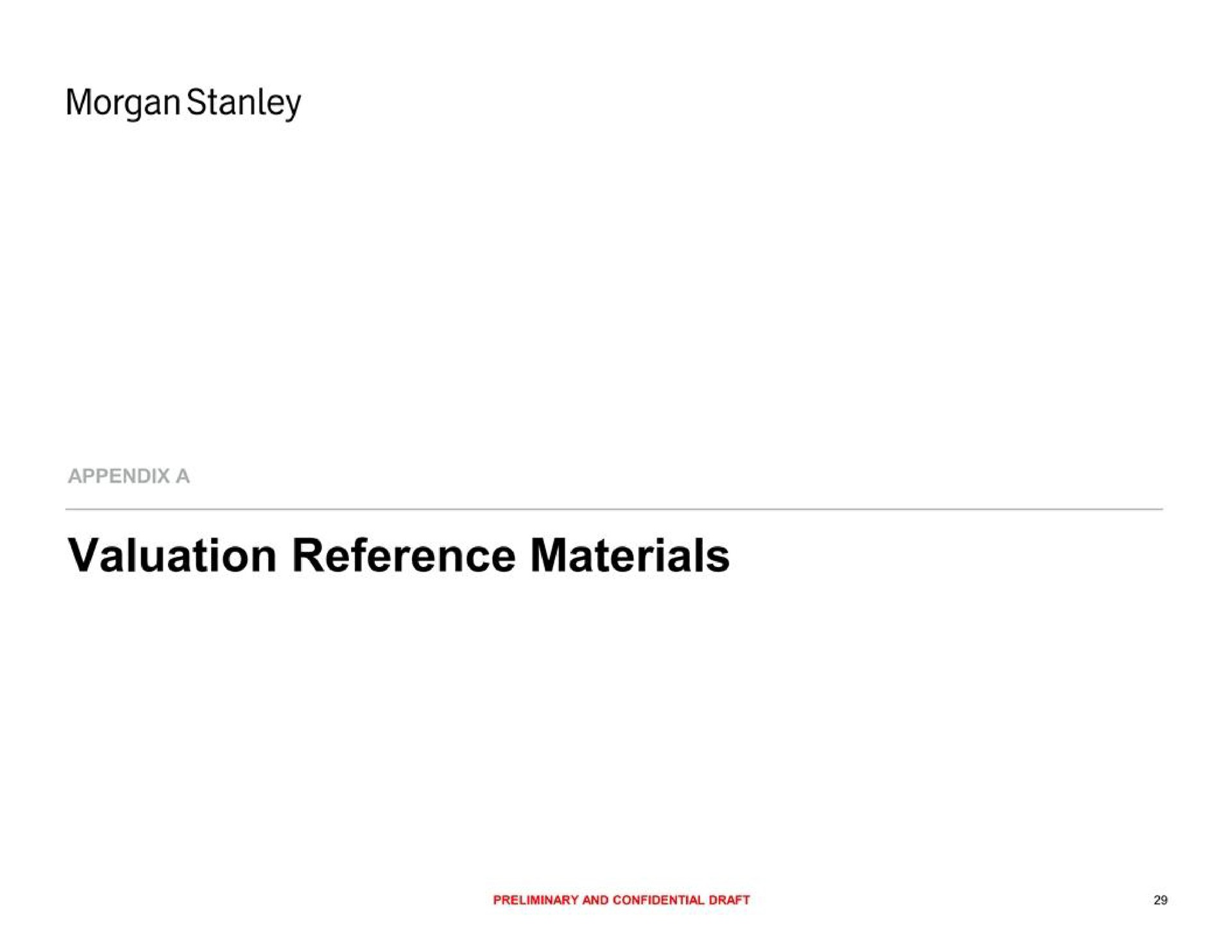 morgan valuation reference materials | Morgan Stanley