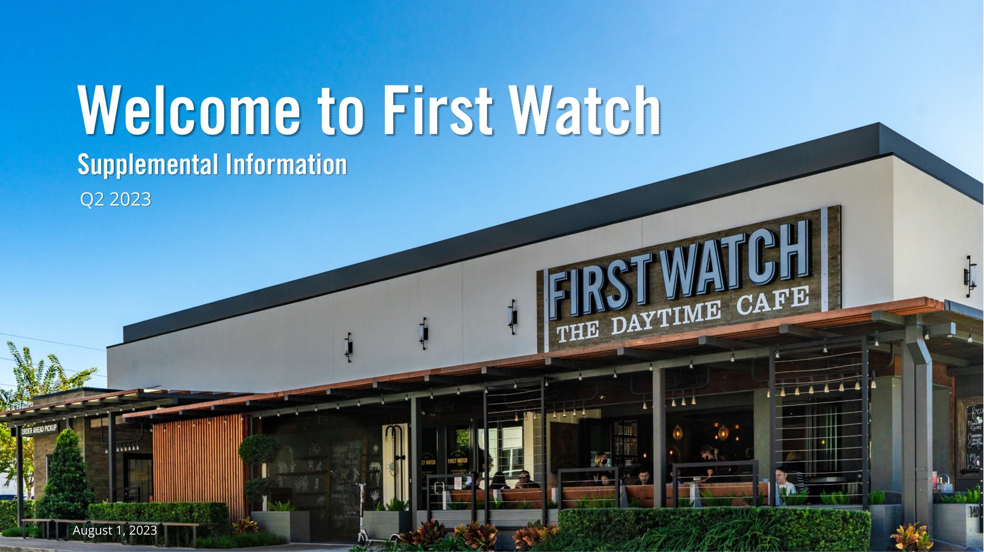 welcome to first watch supplemental information a | First Watch