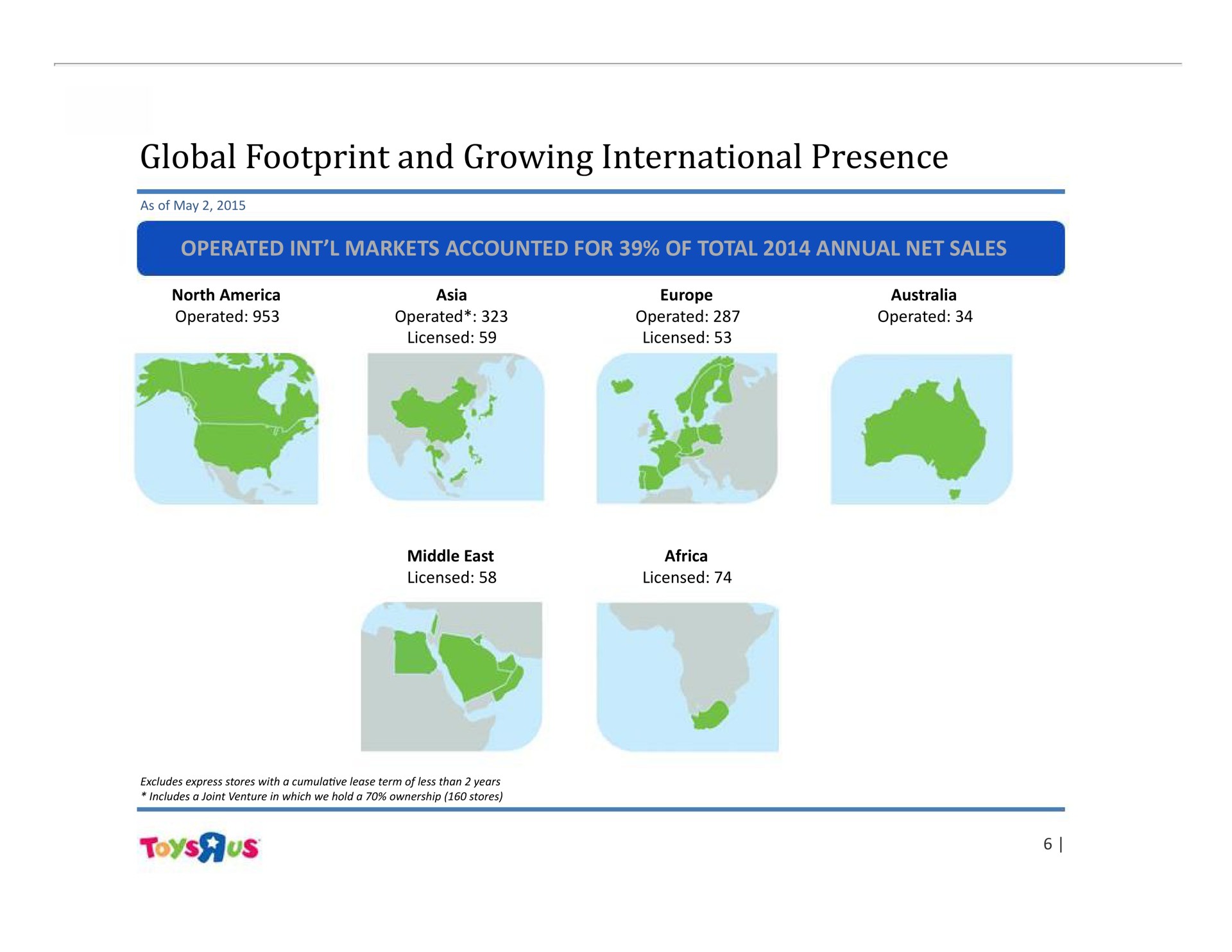 global footprint and growing international presence | Toys R Us