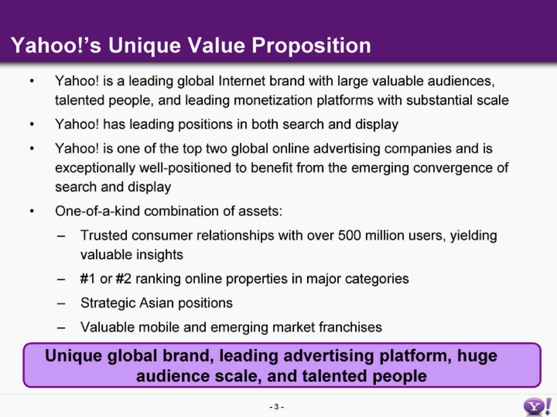 yahoo unique value proposition | Yahoo