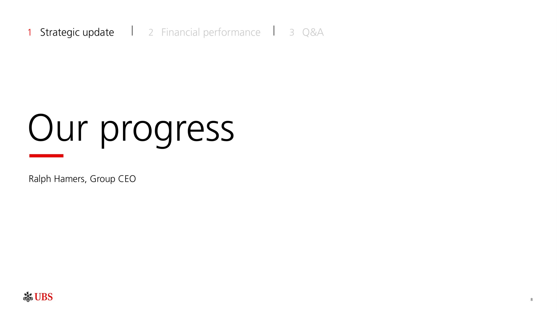 our progress | UBS