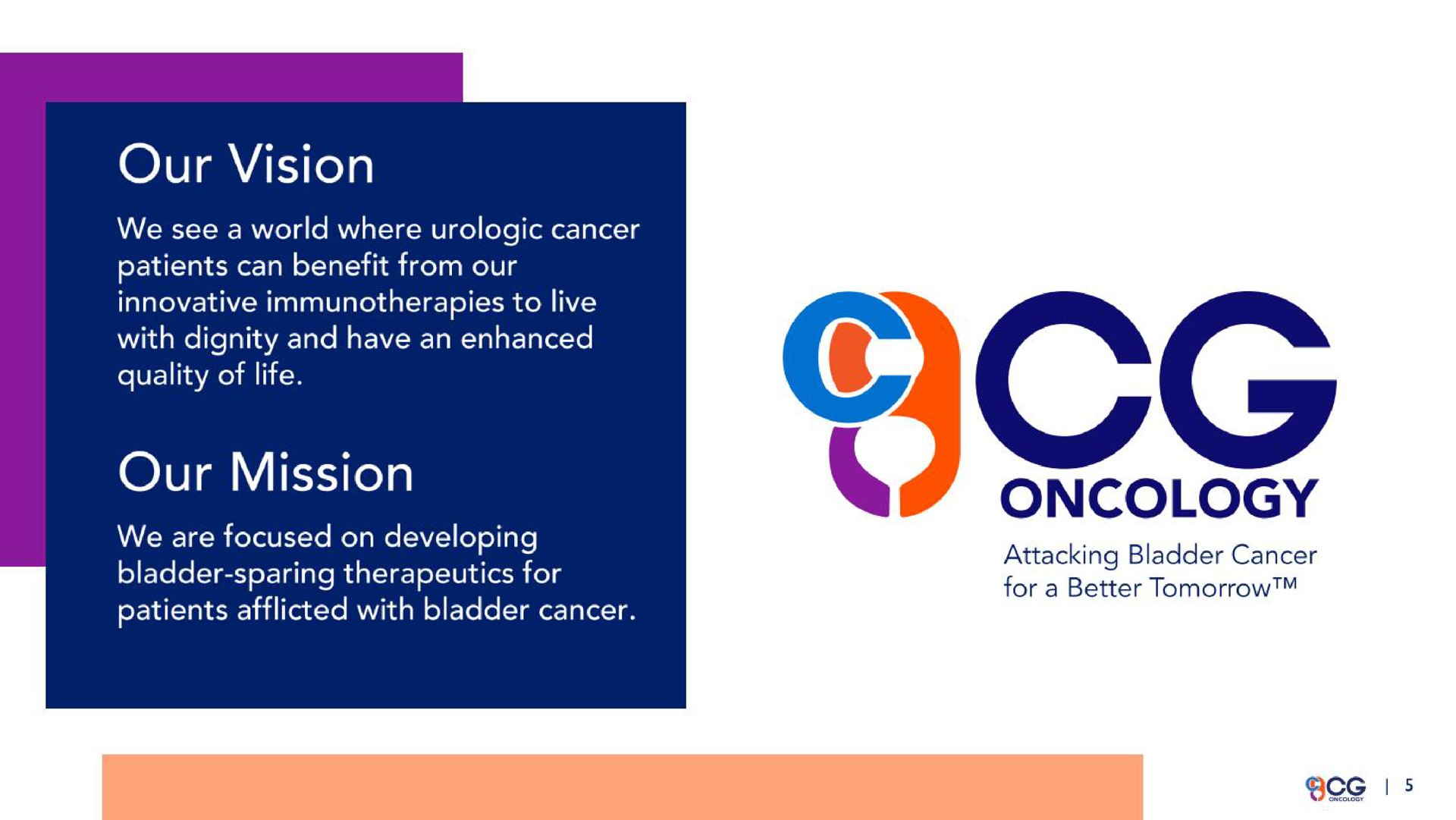 our vision our mission oncology | CG Oncology