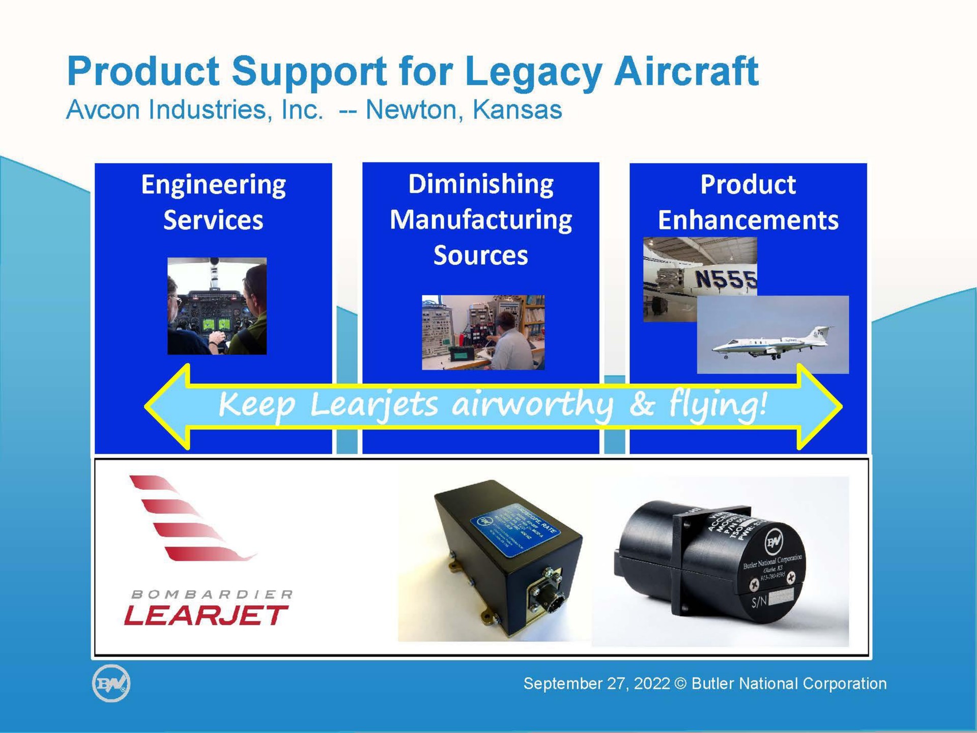 product support for legacy aircraft | Butler National Corporation