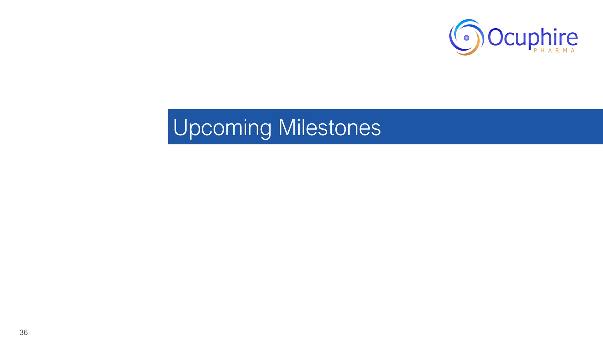 upcoming milestones | Ocuphire Pharma