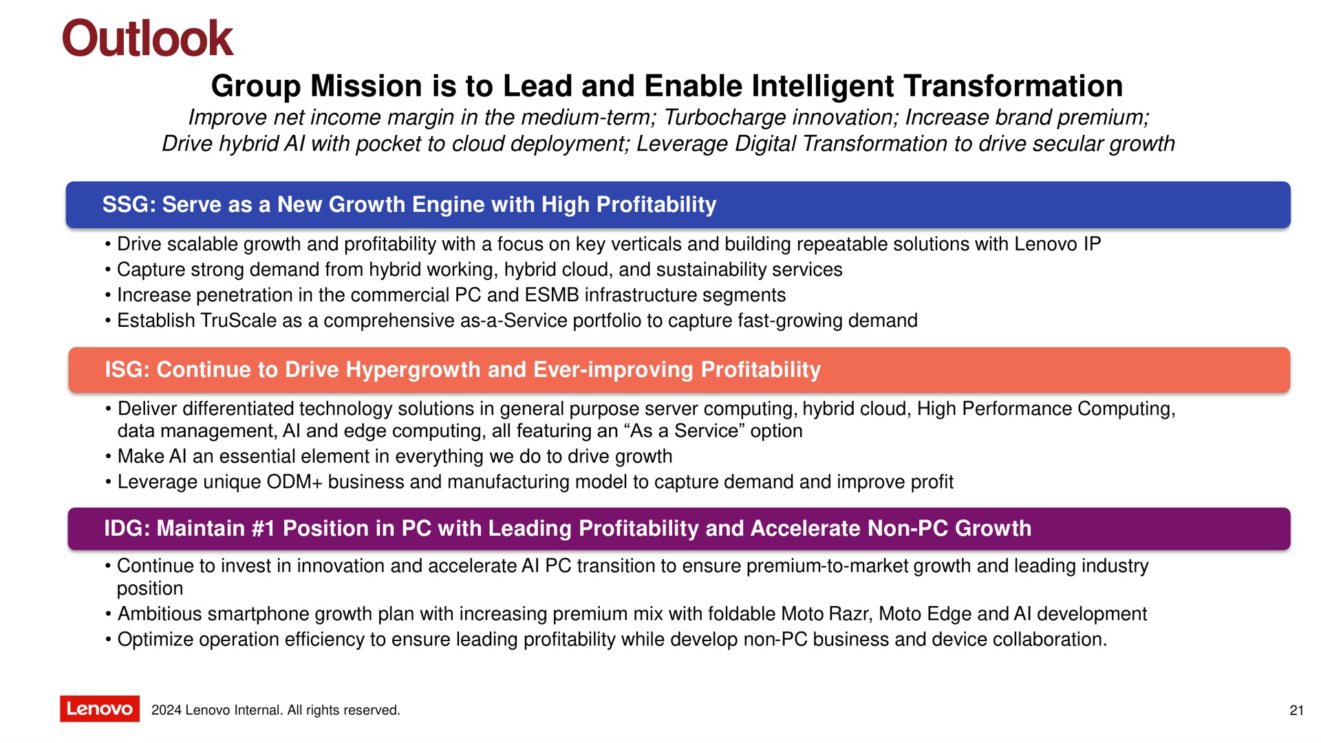 outlook group mission is to lead and enable intelligent transformation | Lenovo