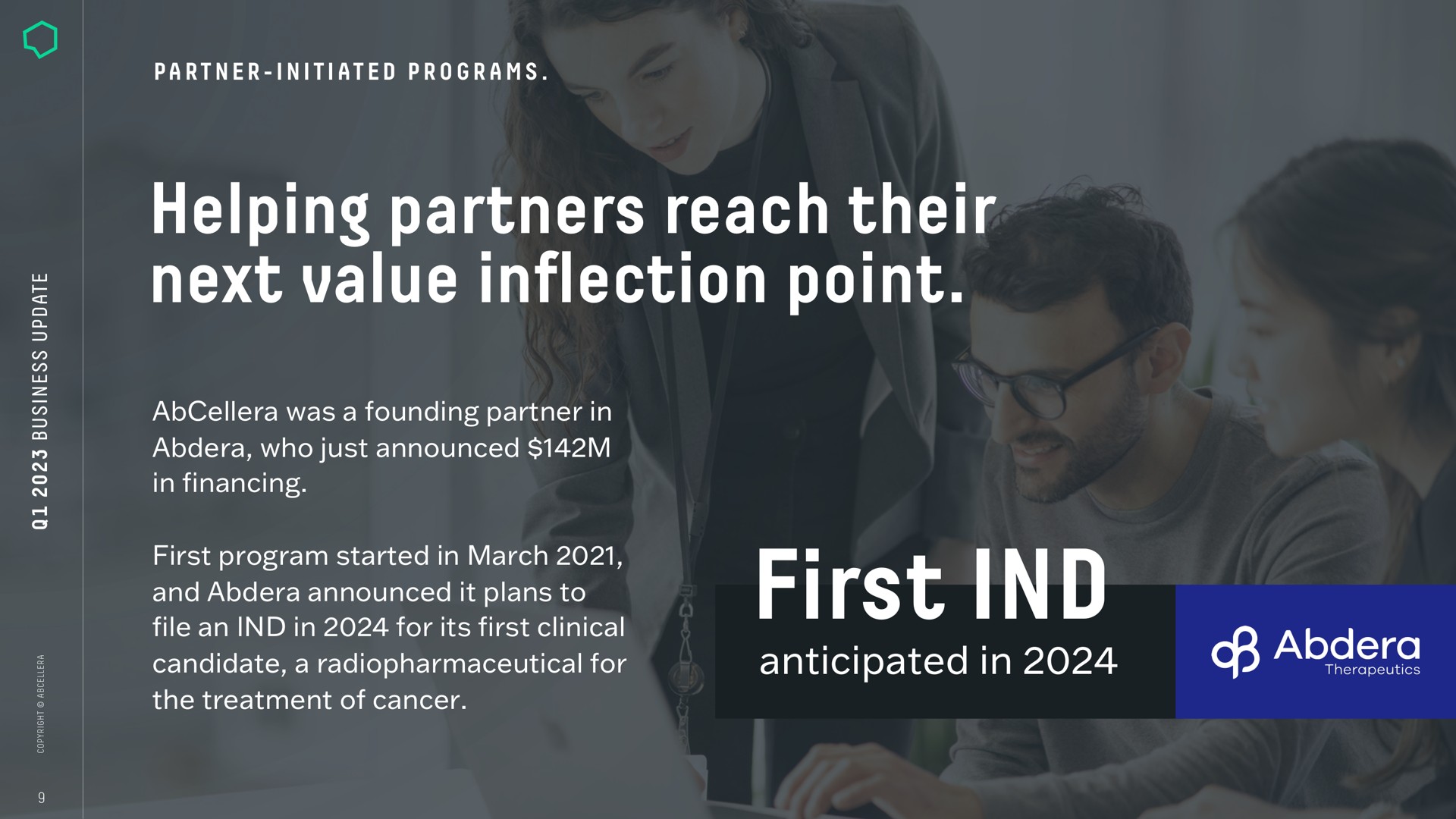 helping partners reach their next value inflection point first anticipated in a candidate a for | AbCellera