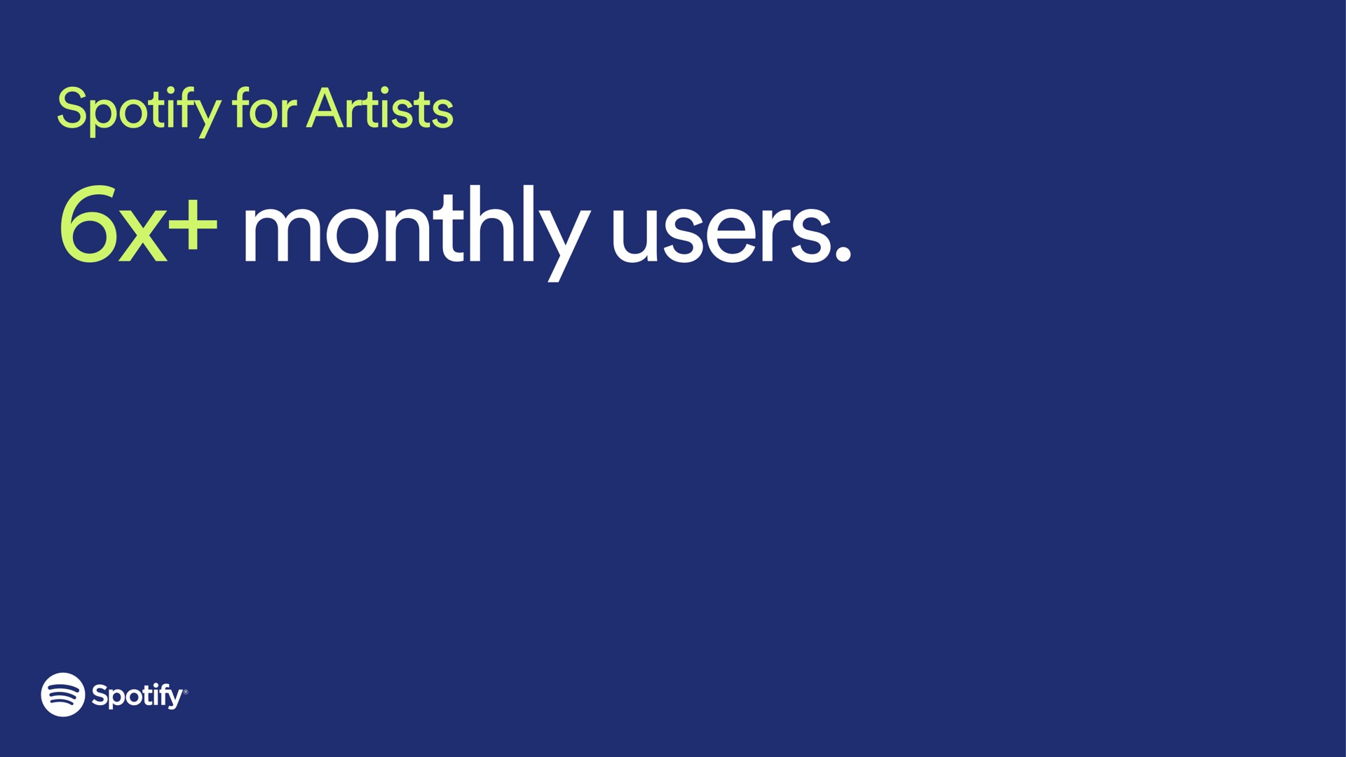 for artists monthly users | Spotify