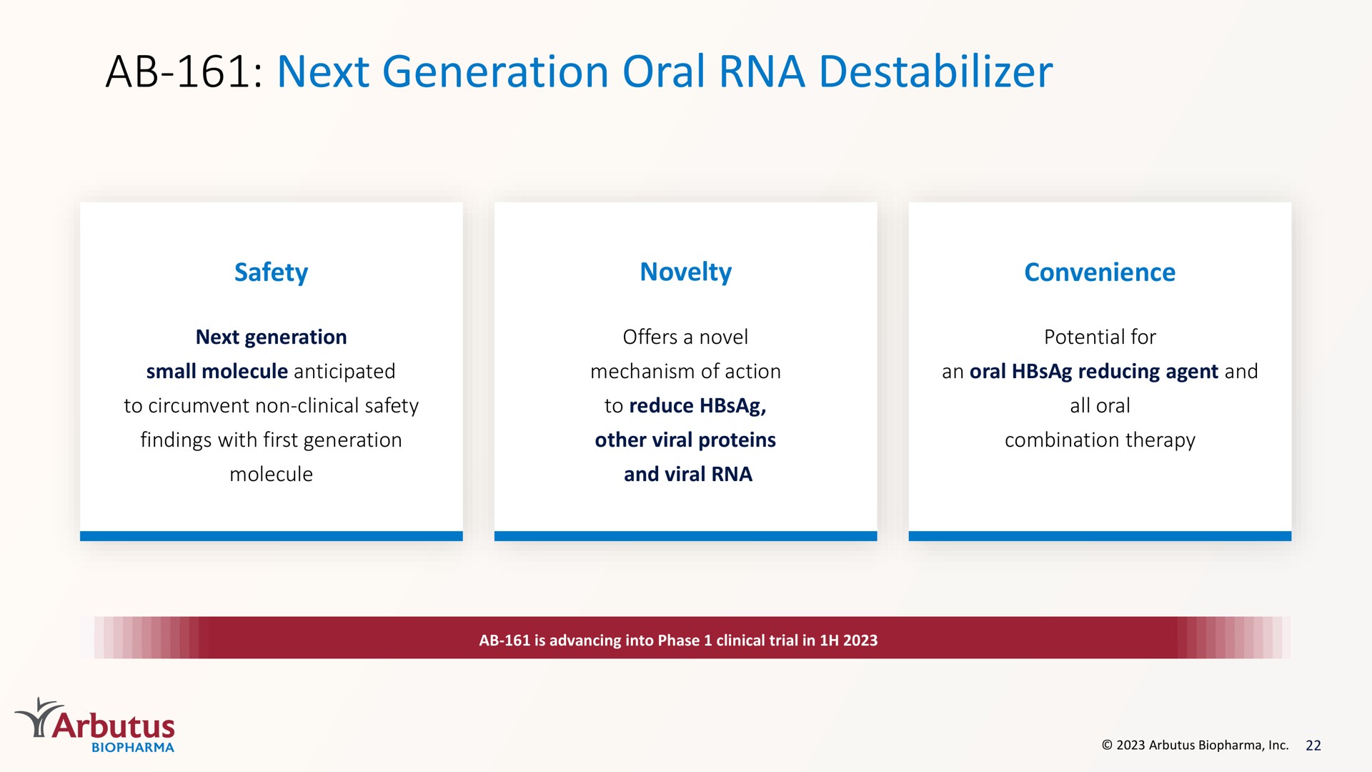 next generation oral | Arbutus Biopharma