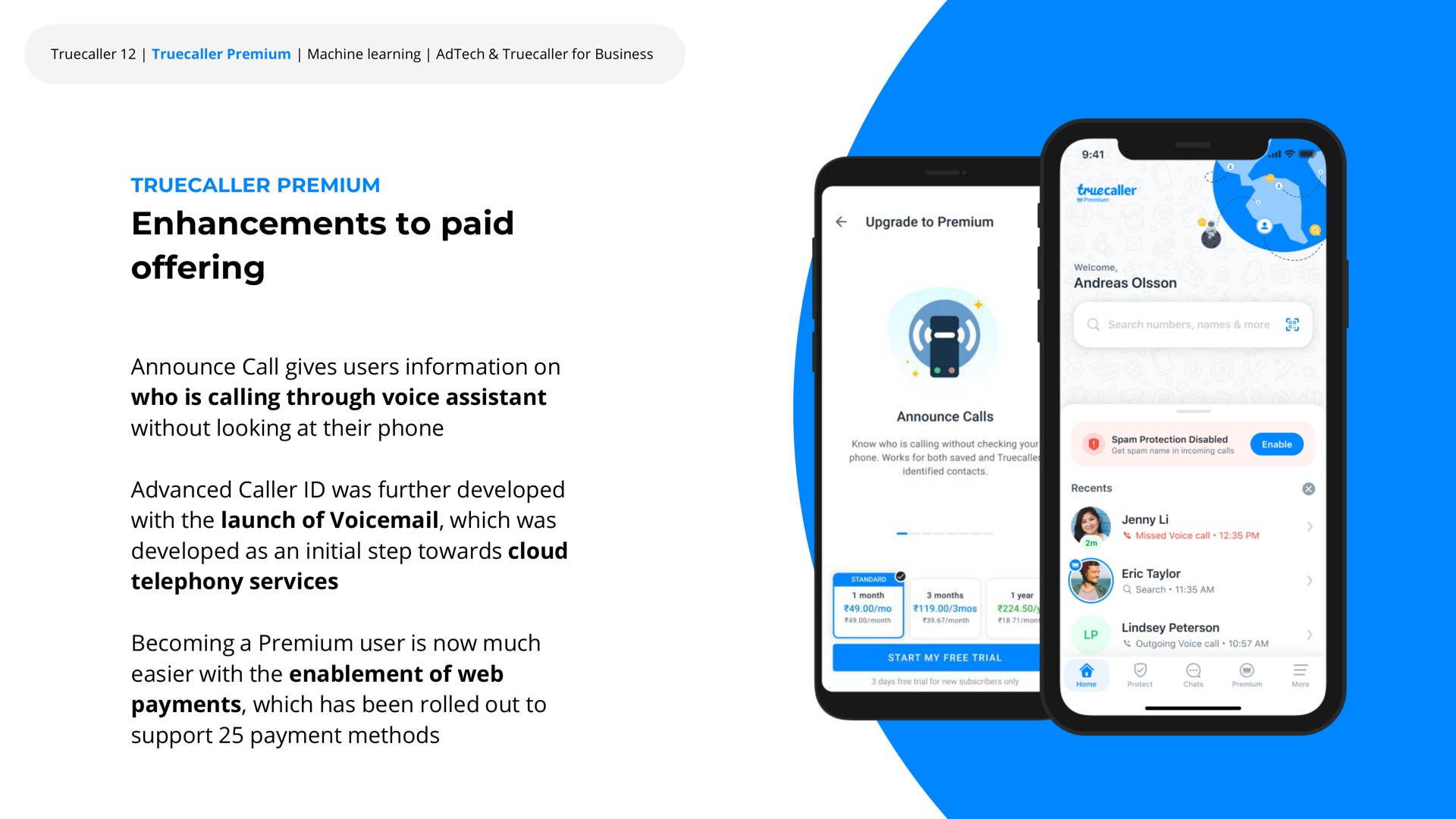 enhancements to paid offering | Truecaller
