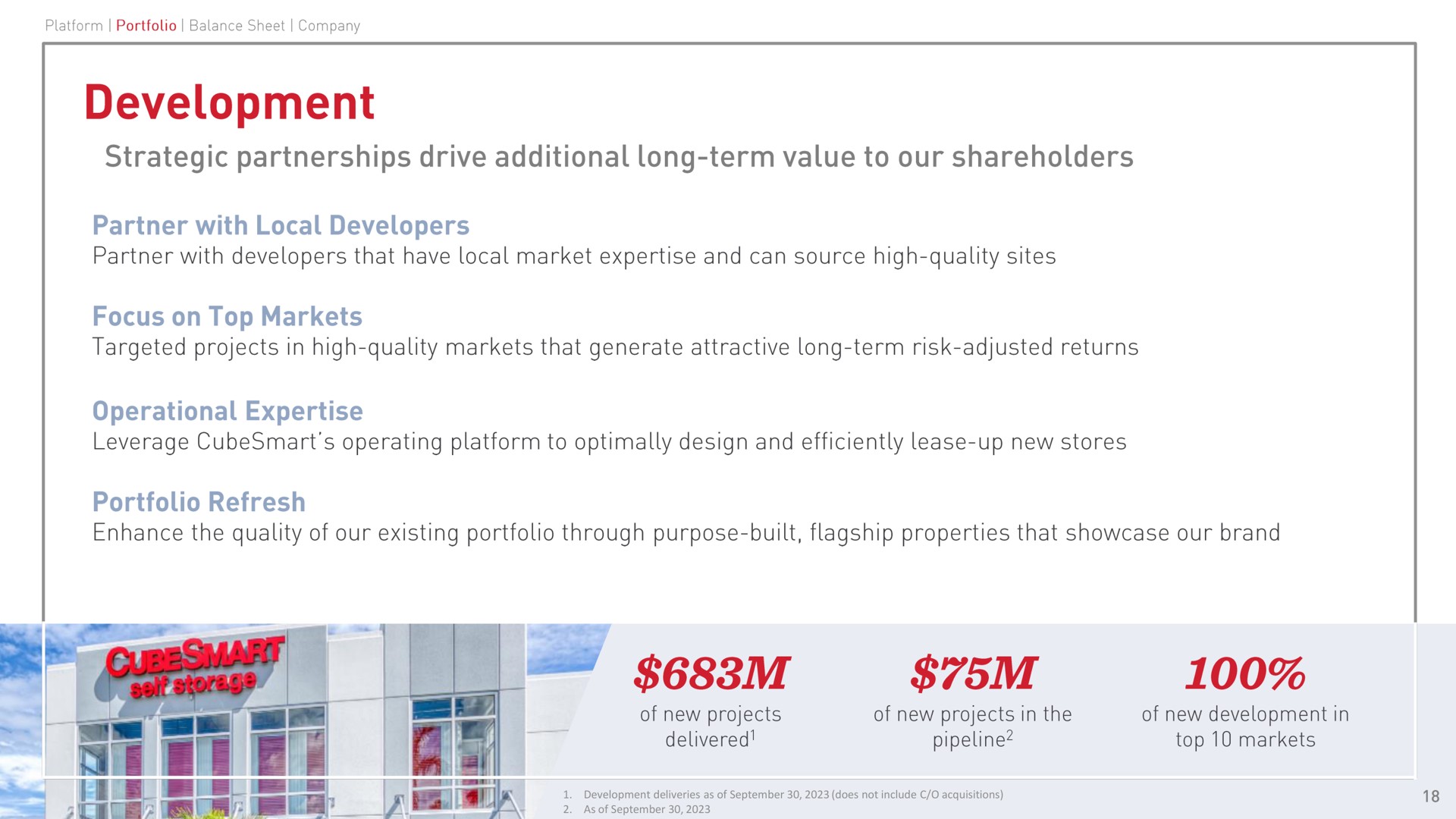 development sey | CubeSmart