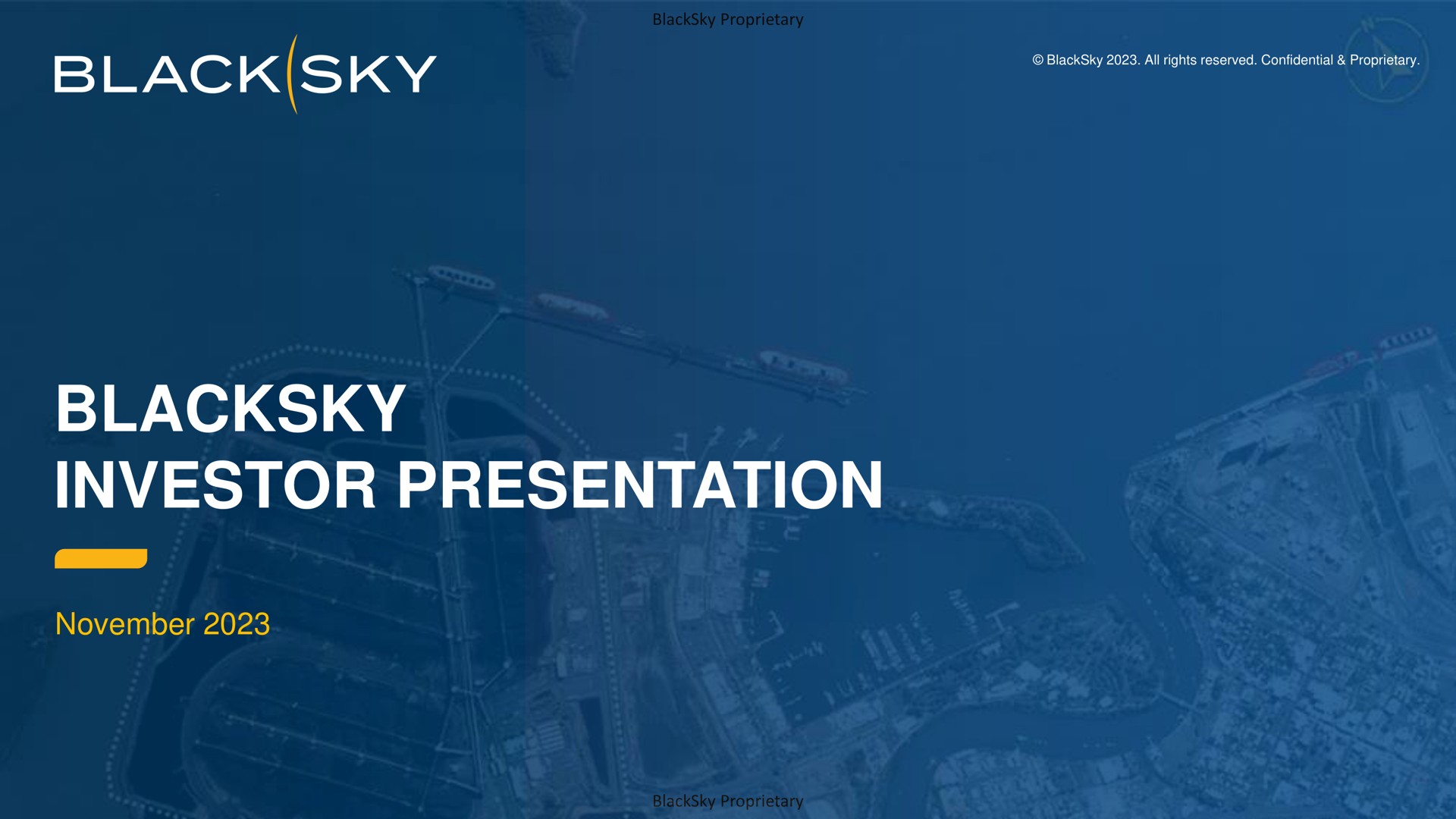 investor presentation | BlackSky