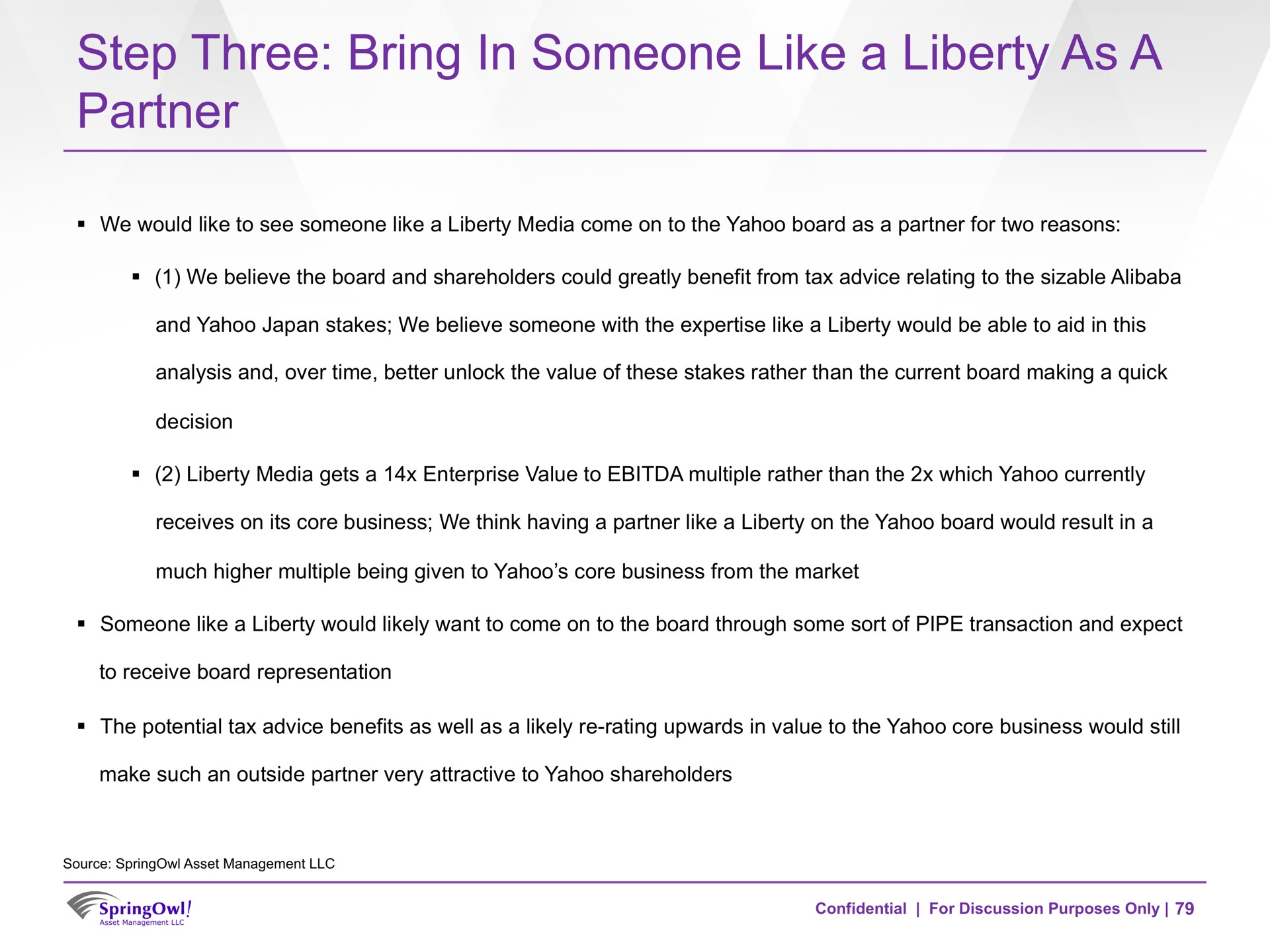 step three bring in someone like a liberty as a partner | SpringOwl