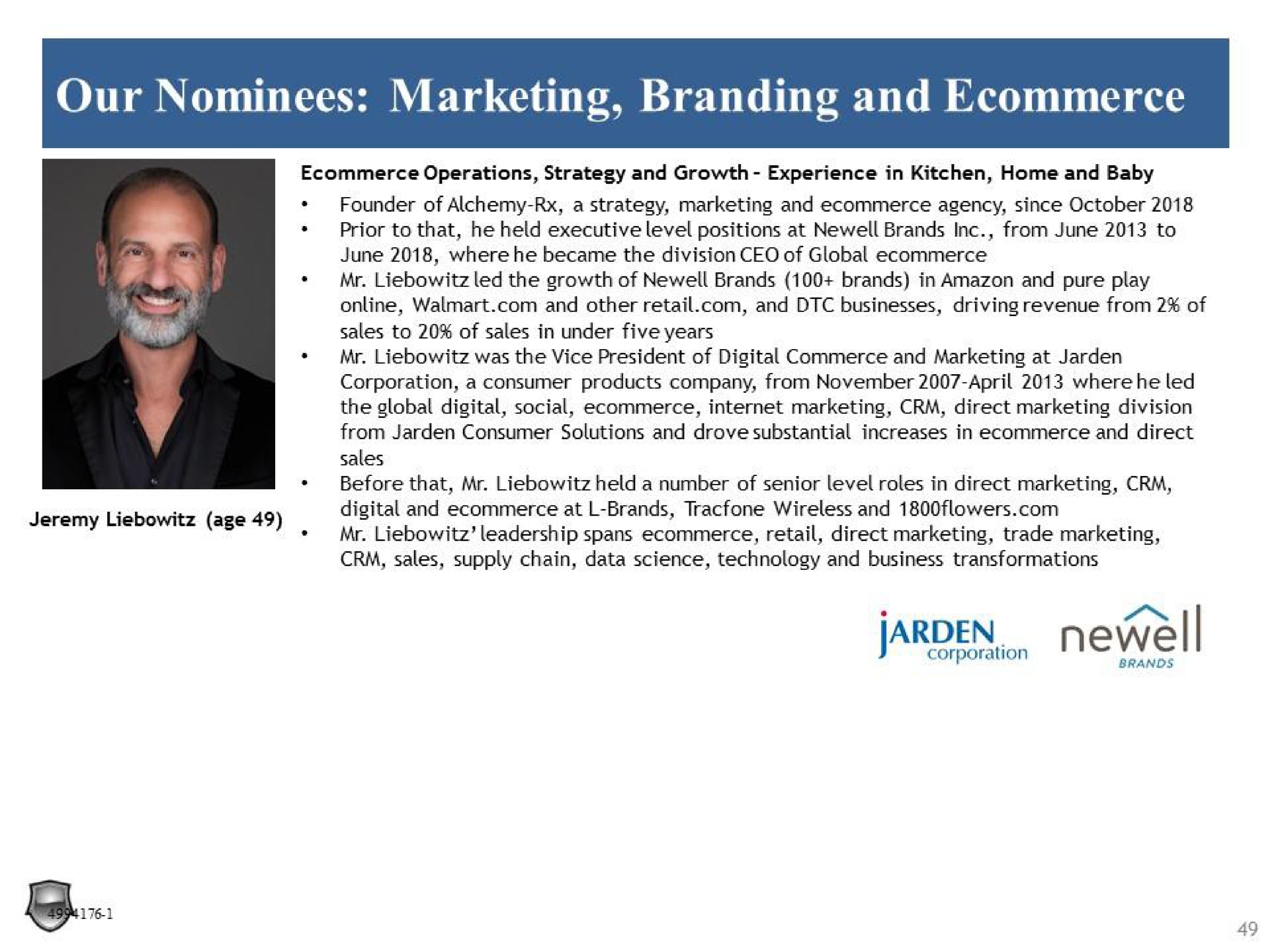 our nominees marketing branding and | Legion Partners
