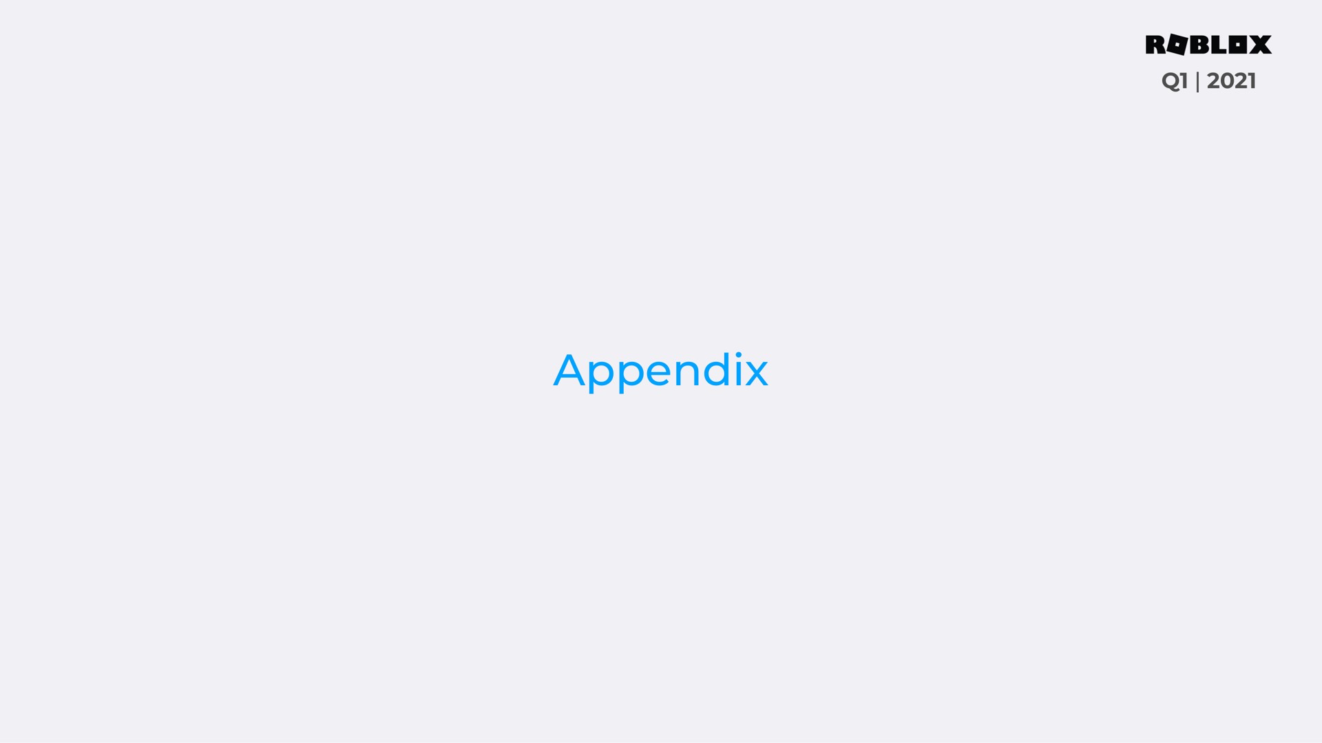 appendix | Roblox
