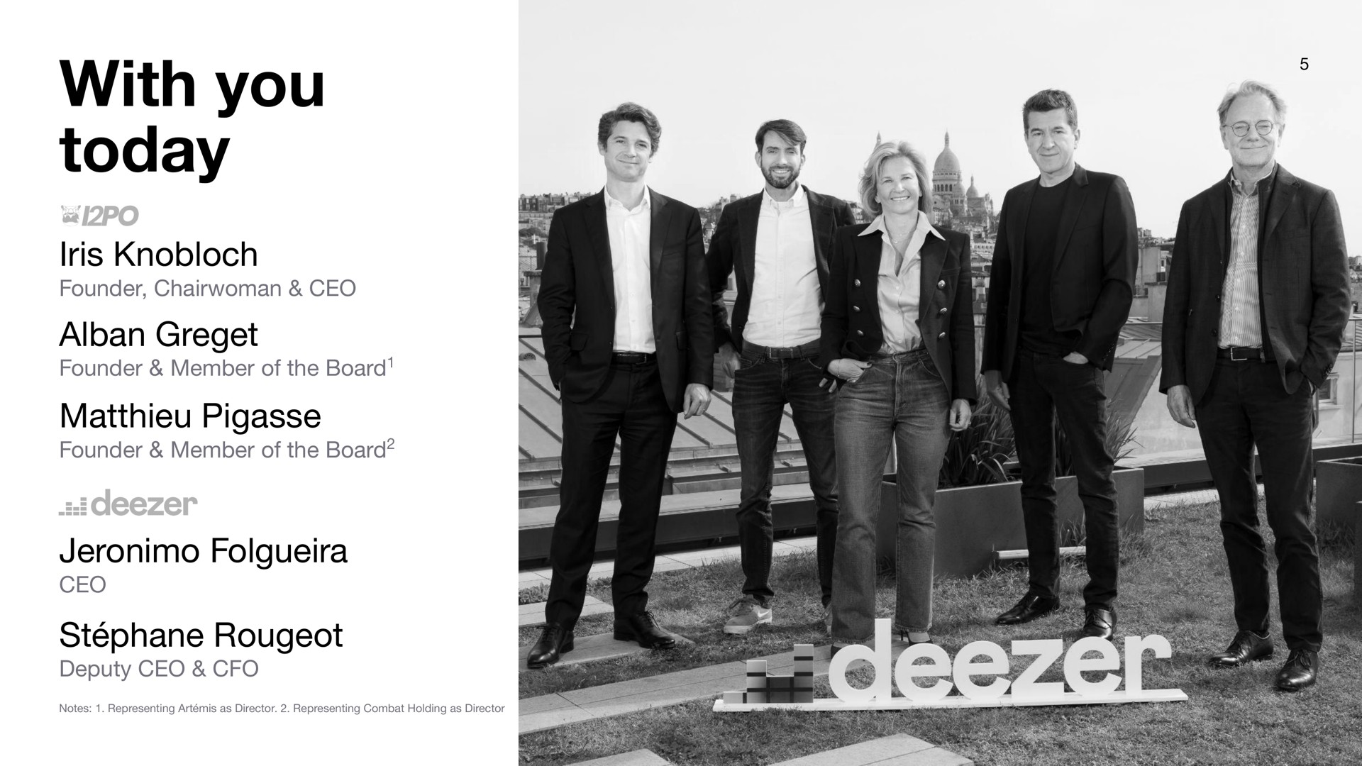 con list of speakers and picture copyright global brand studio brand with you today iris founder chairwoman alban founder member of the board founder member of the board rougeot deputy | Deezer