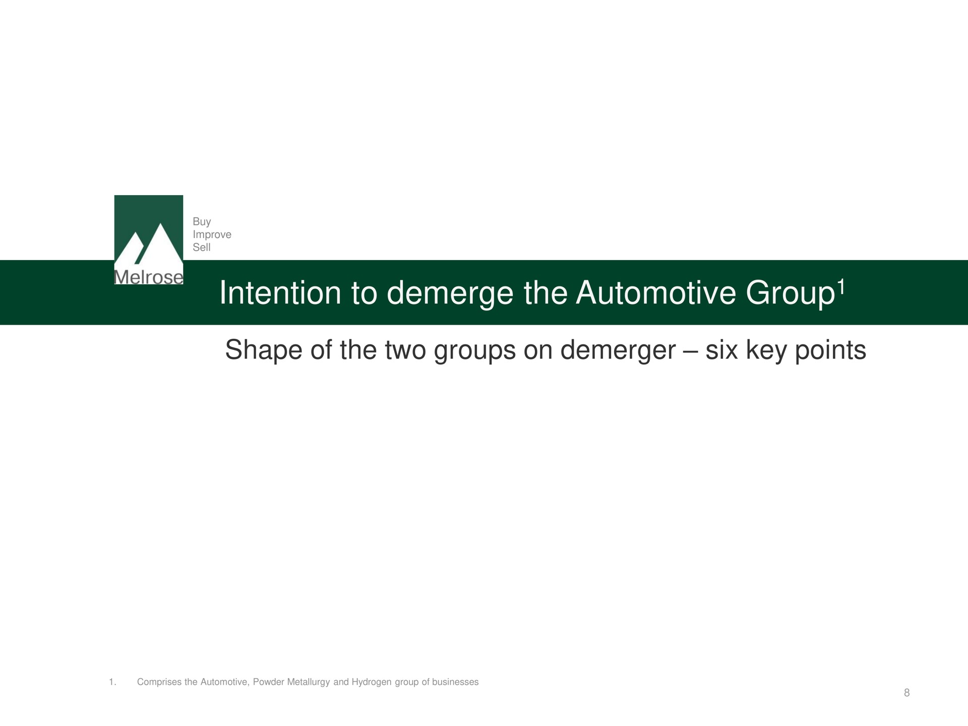 intention to the automotive group shape of the two groups on six key points group | Melrose