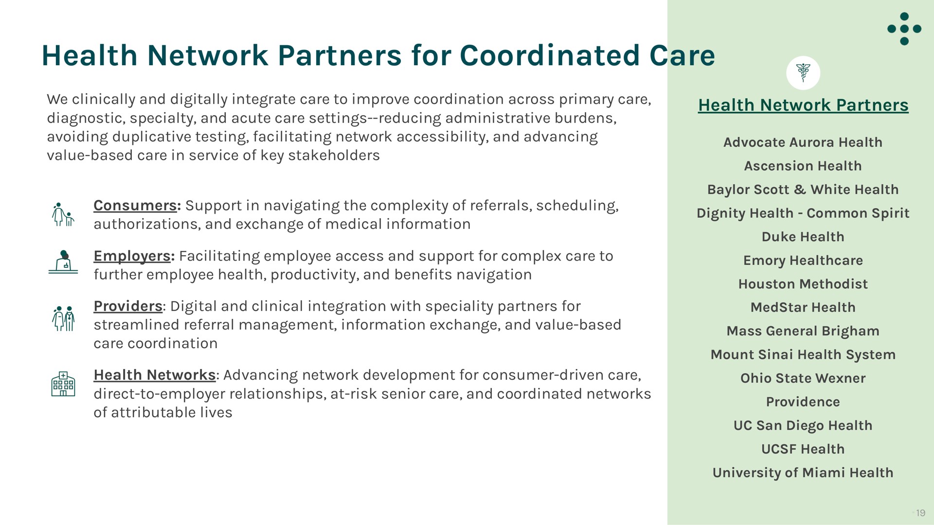 health network partners for care | One Medical