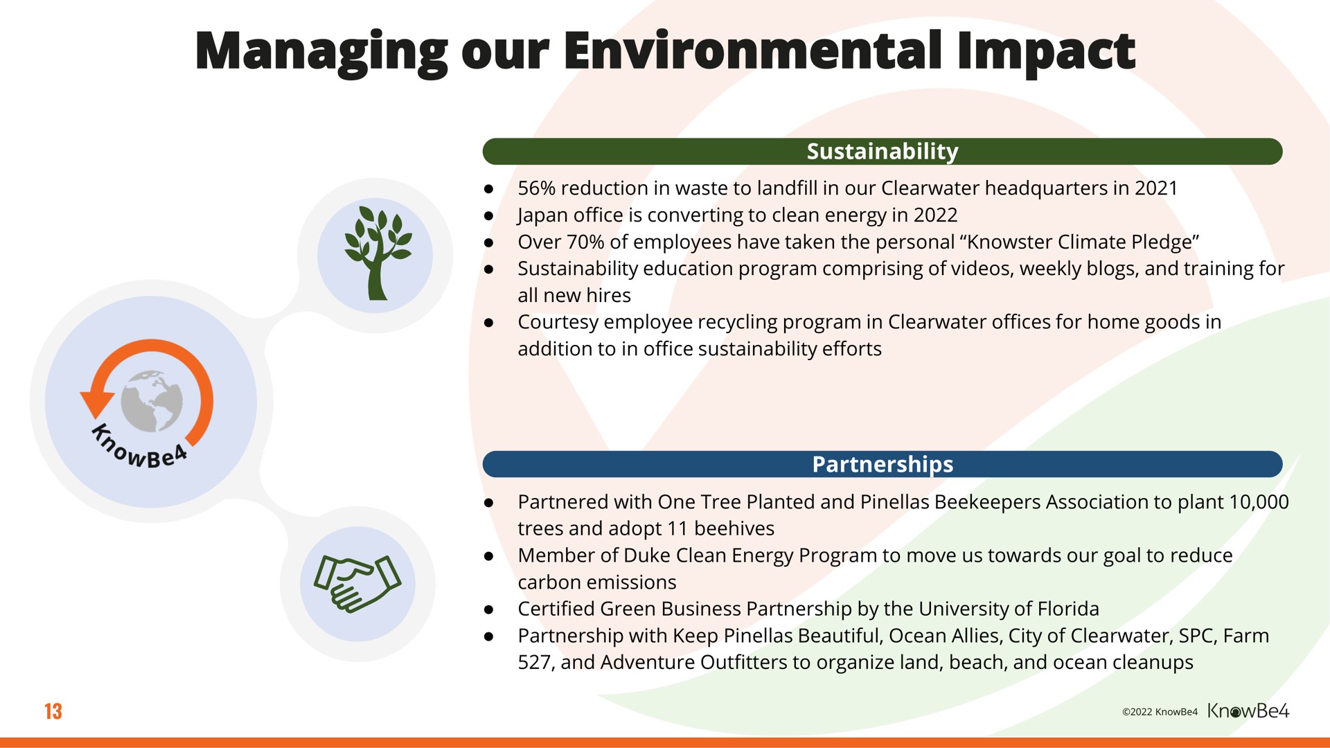 managing our environmental impact partnerships | KnowBe4