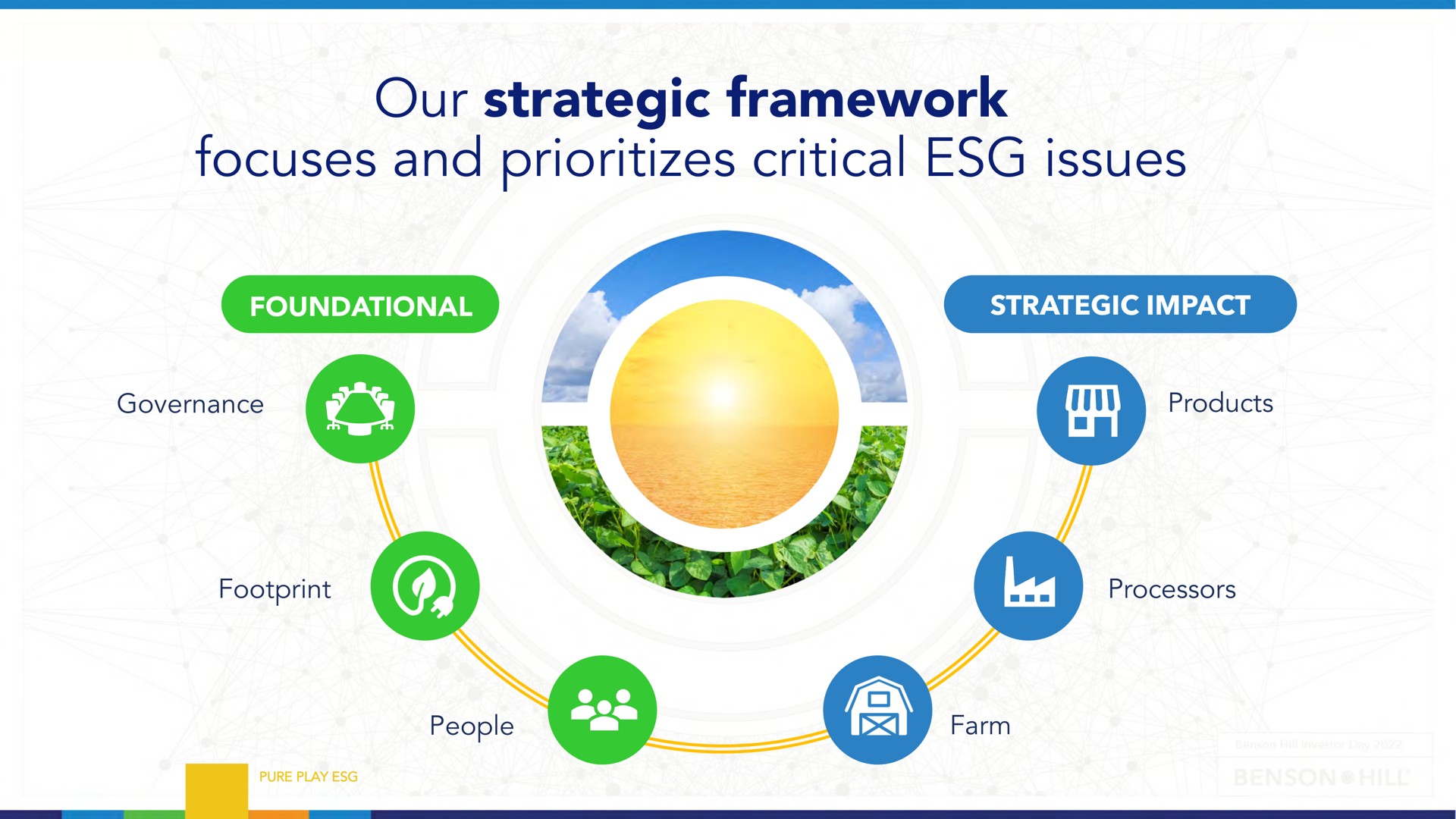 our strategic framework focuses and critical issues | Benson Hill