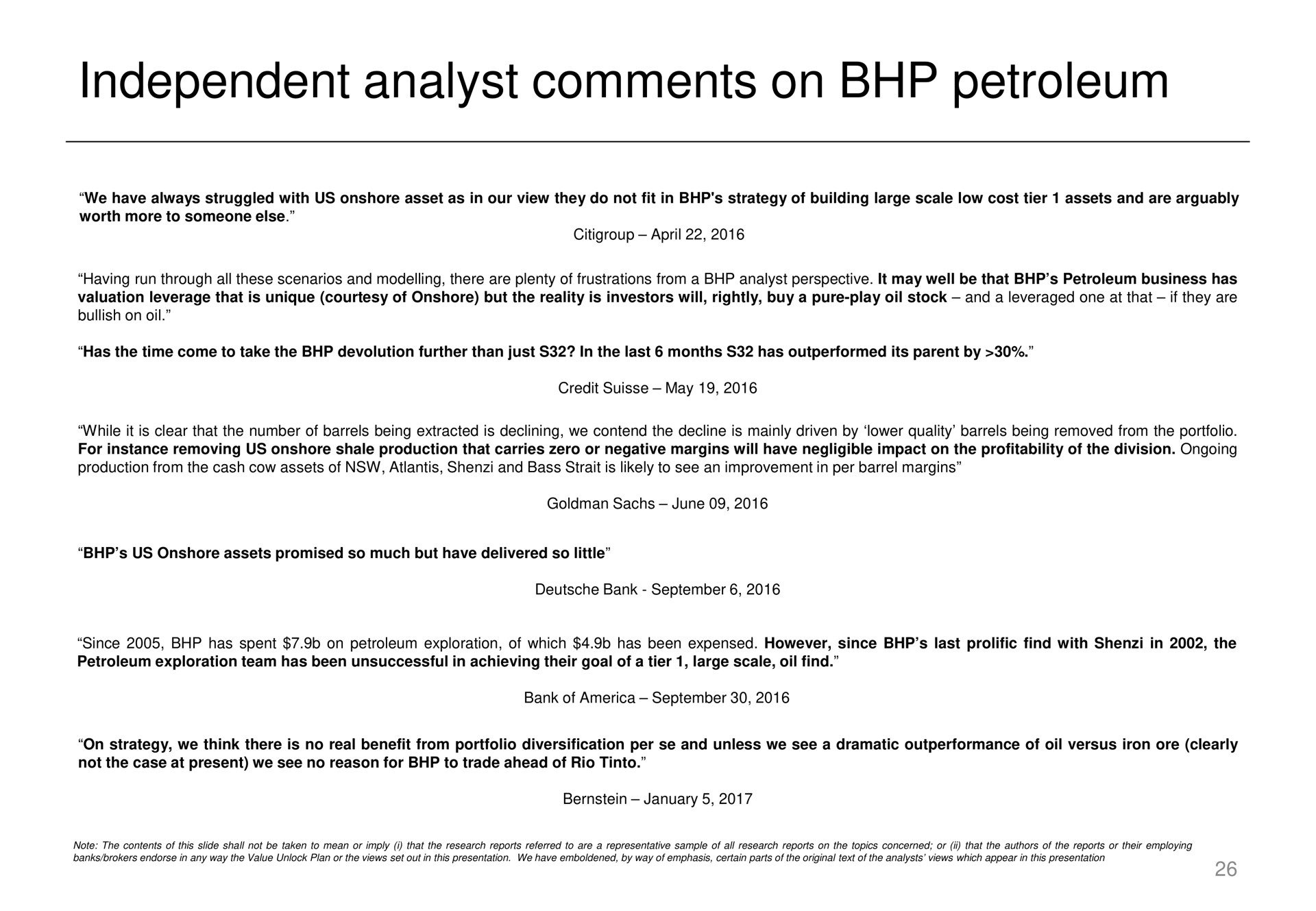 independent analyst comments on petroleum | Elliott Management